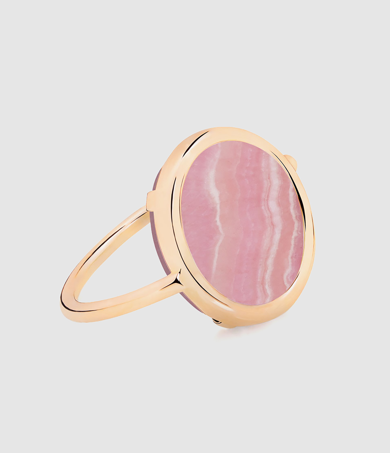 Baby Disc Rhodochrosite Rose Gold Ring