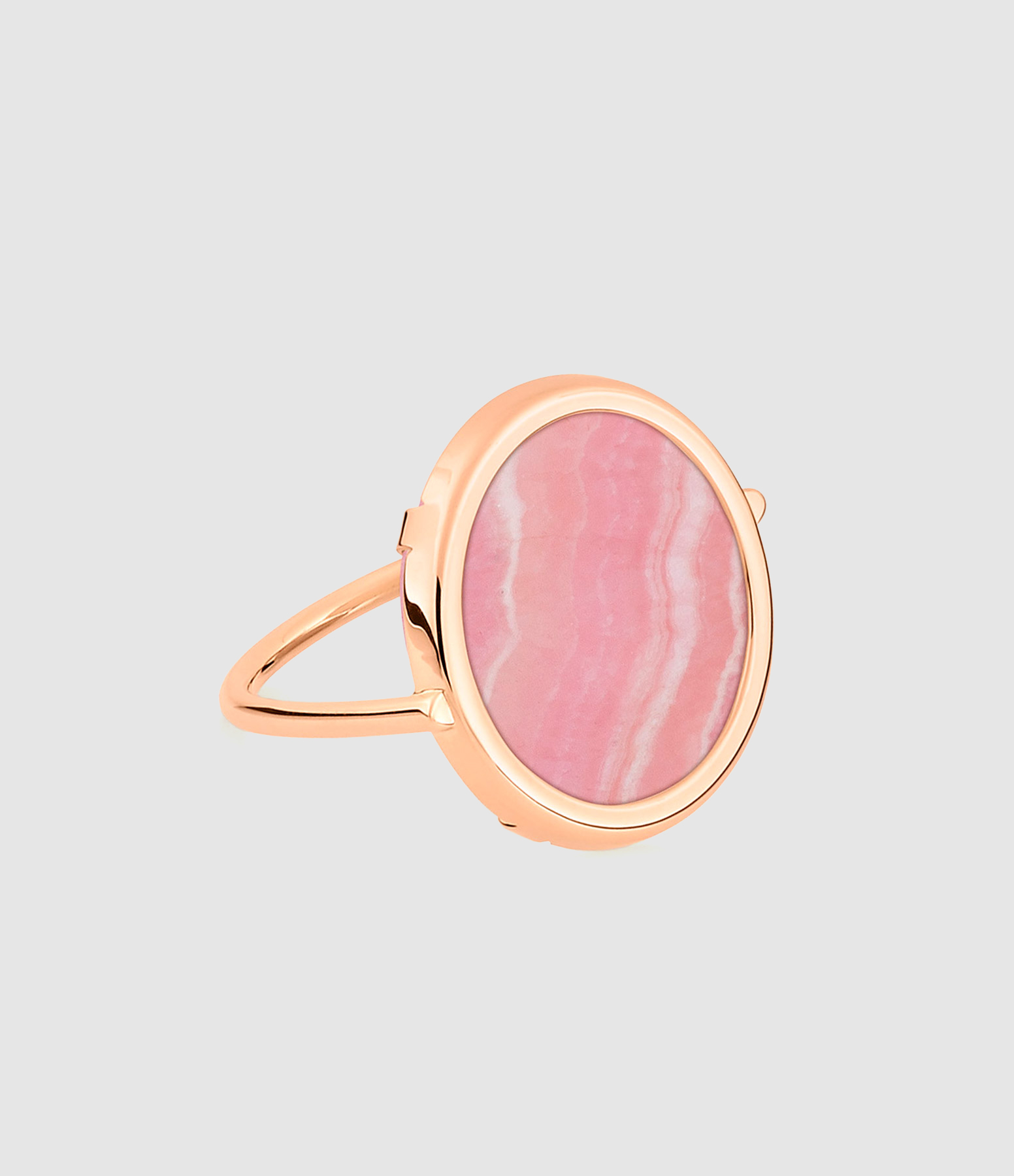 Rose Gold Rhodochrosite Disc Ring