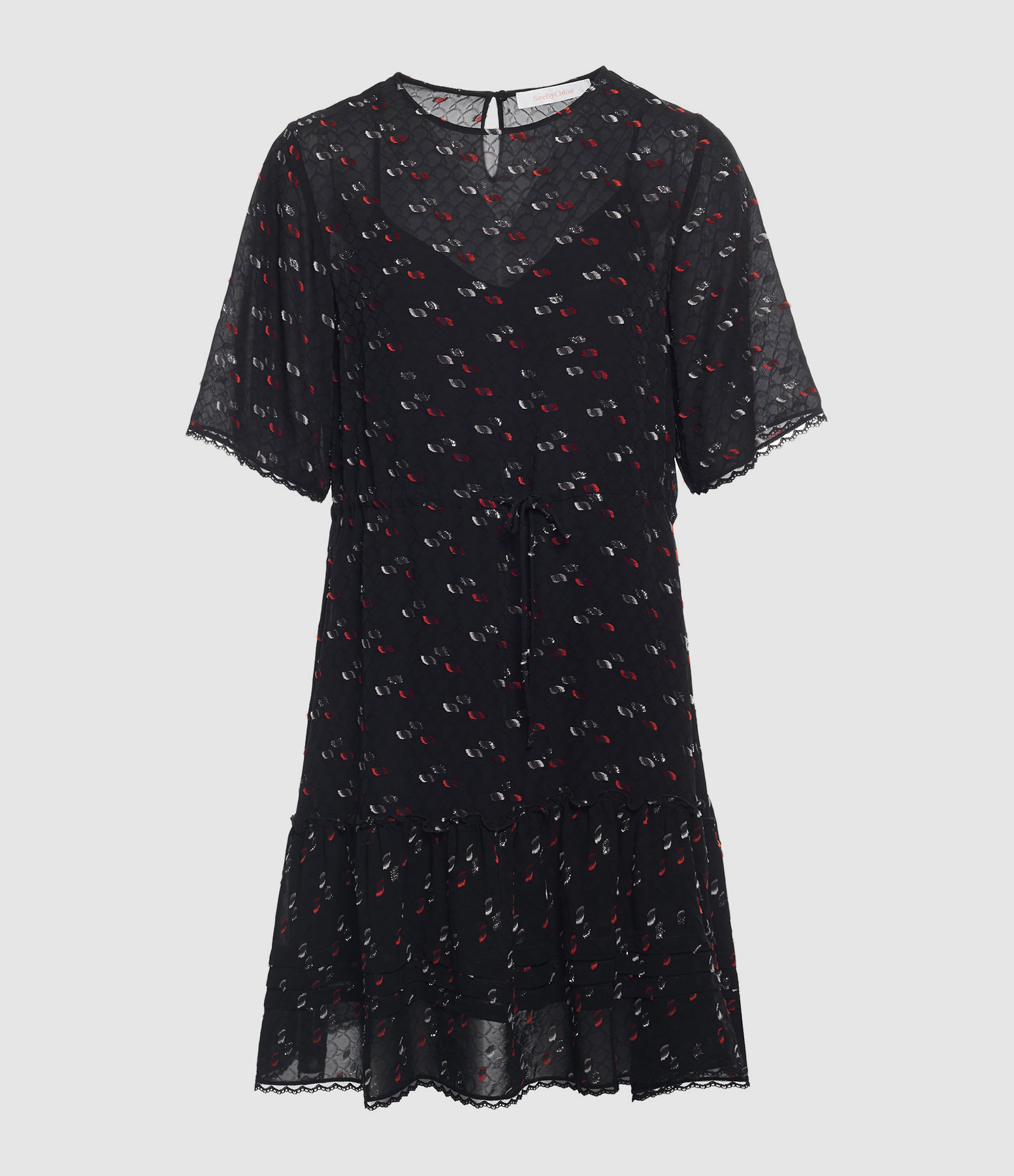 Black Multicoloured Print Dress