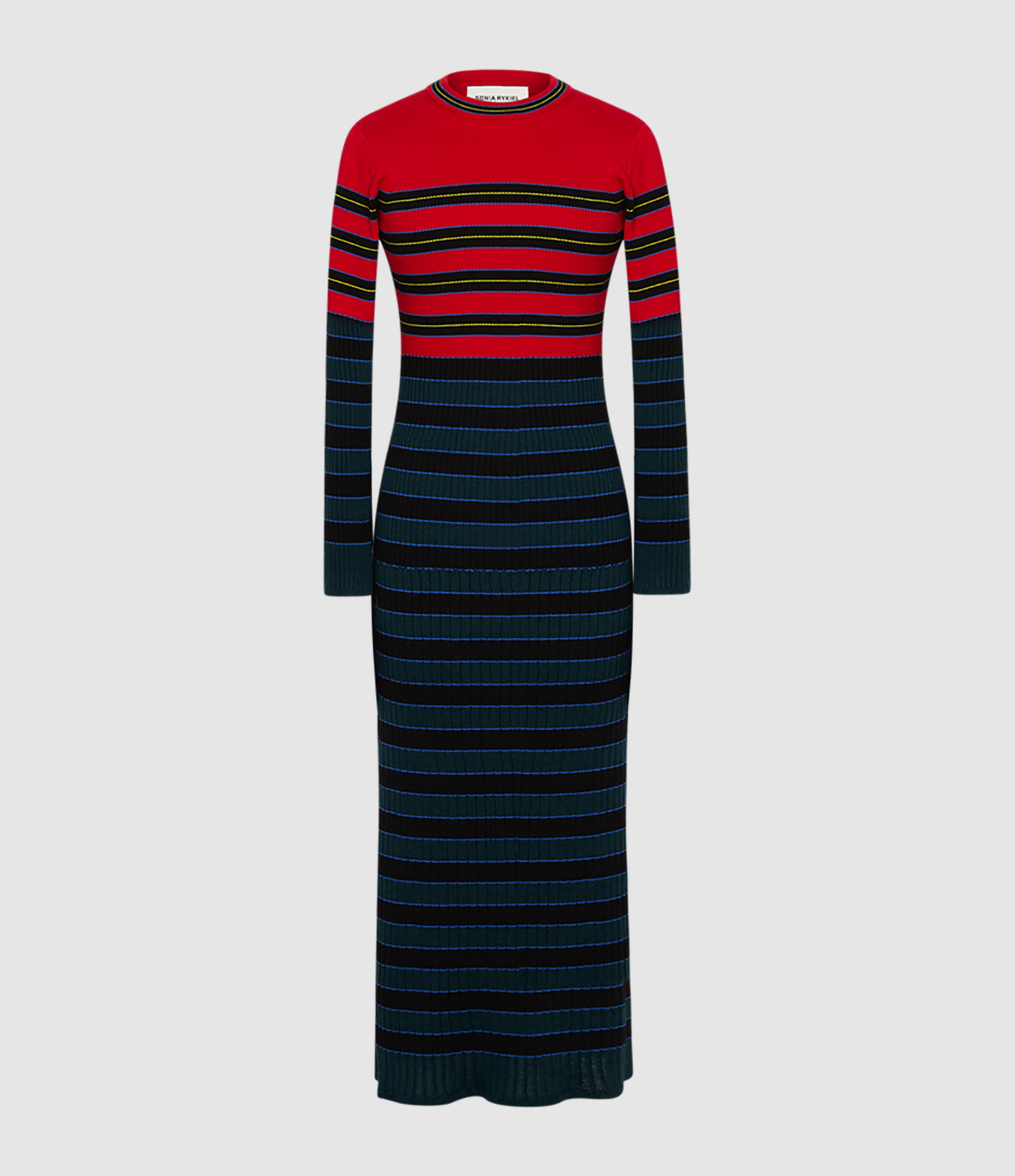 Blue and Red Striped Dress