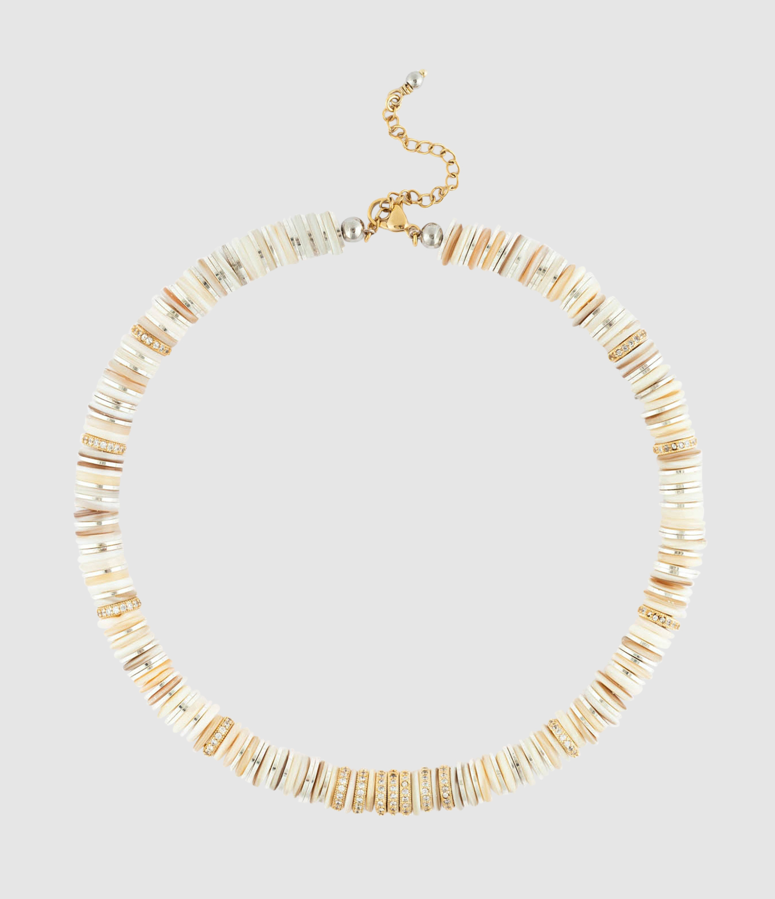 Cream-Coloured Disc Necklace