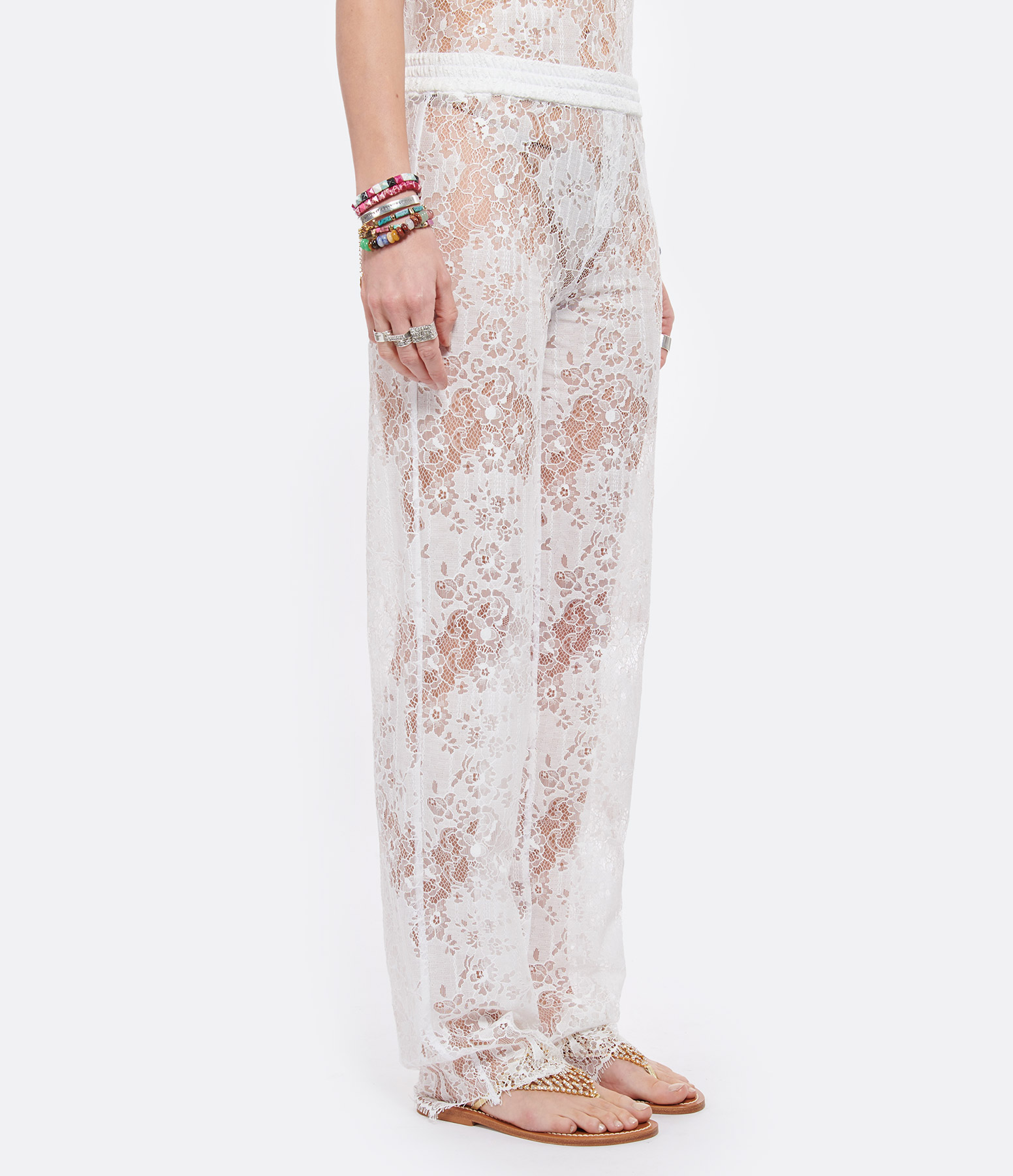 King White Lace Trousers