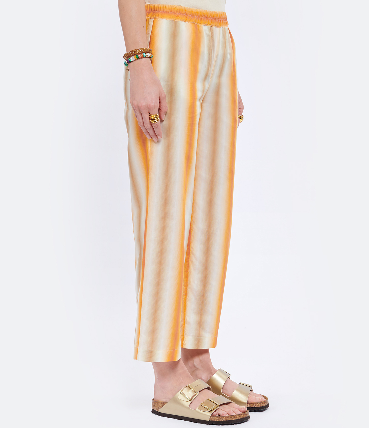 Kors Cotton Trousers with Tangerine Stripes