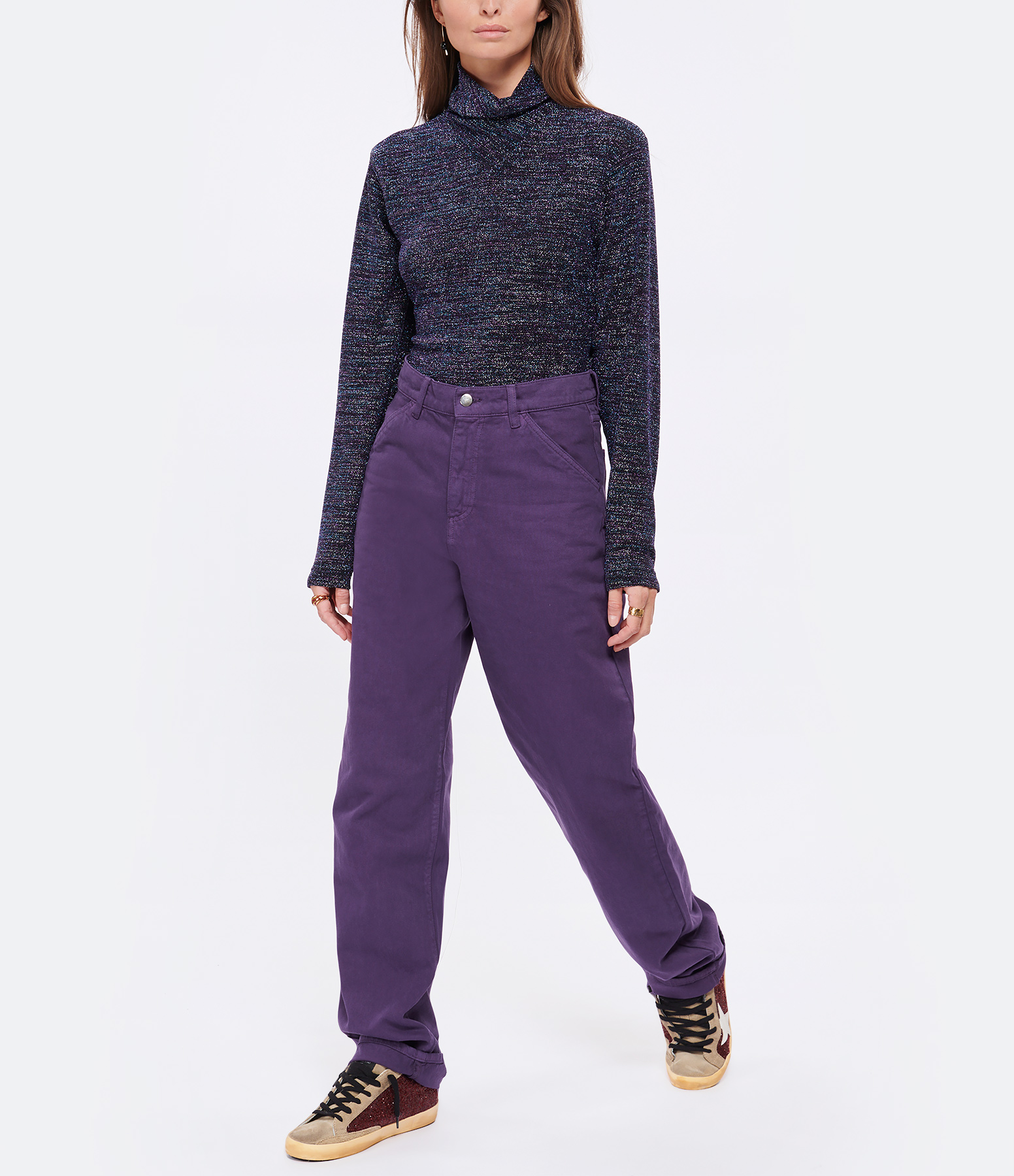 Purple Cotton Jeans