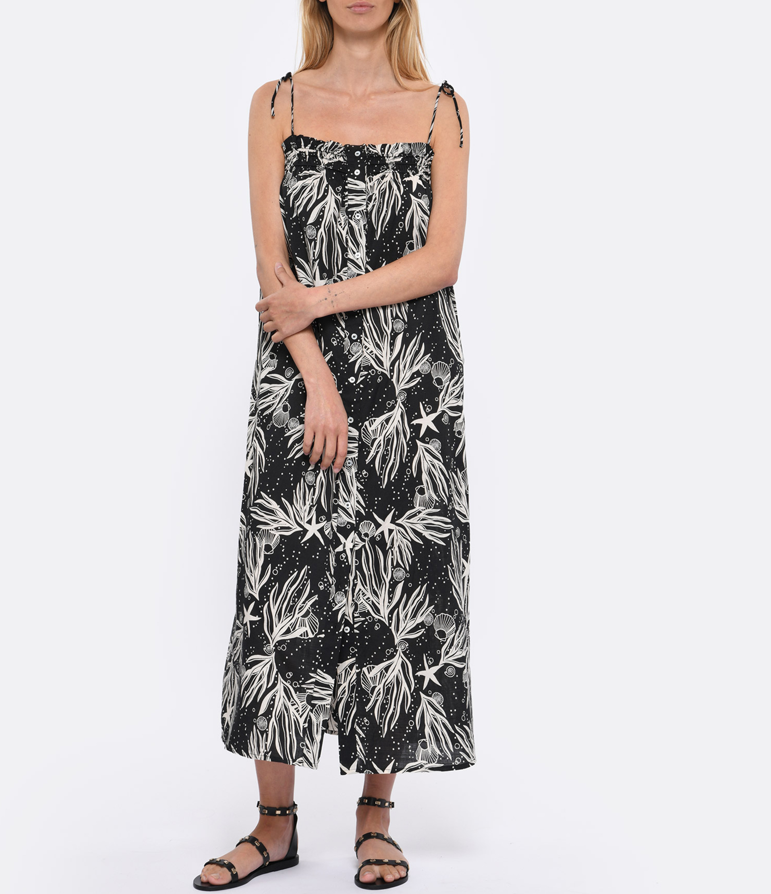 Long Charcoal Cotton Dress