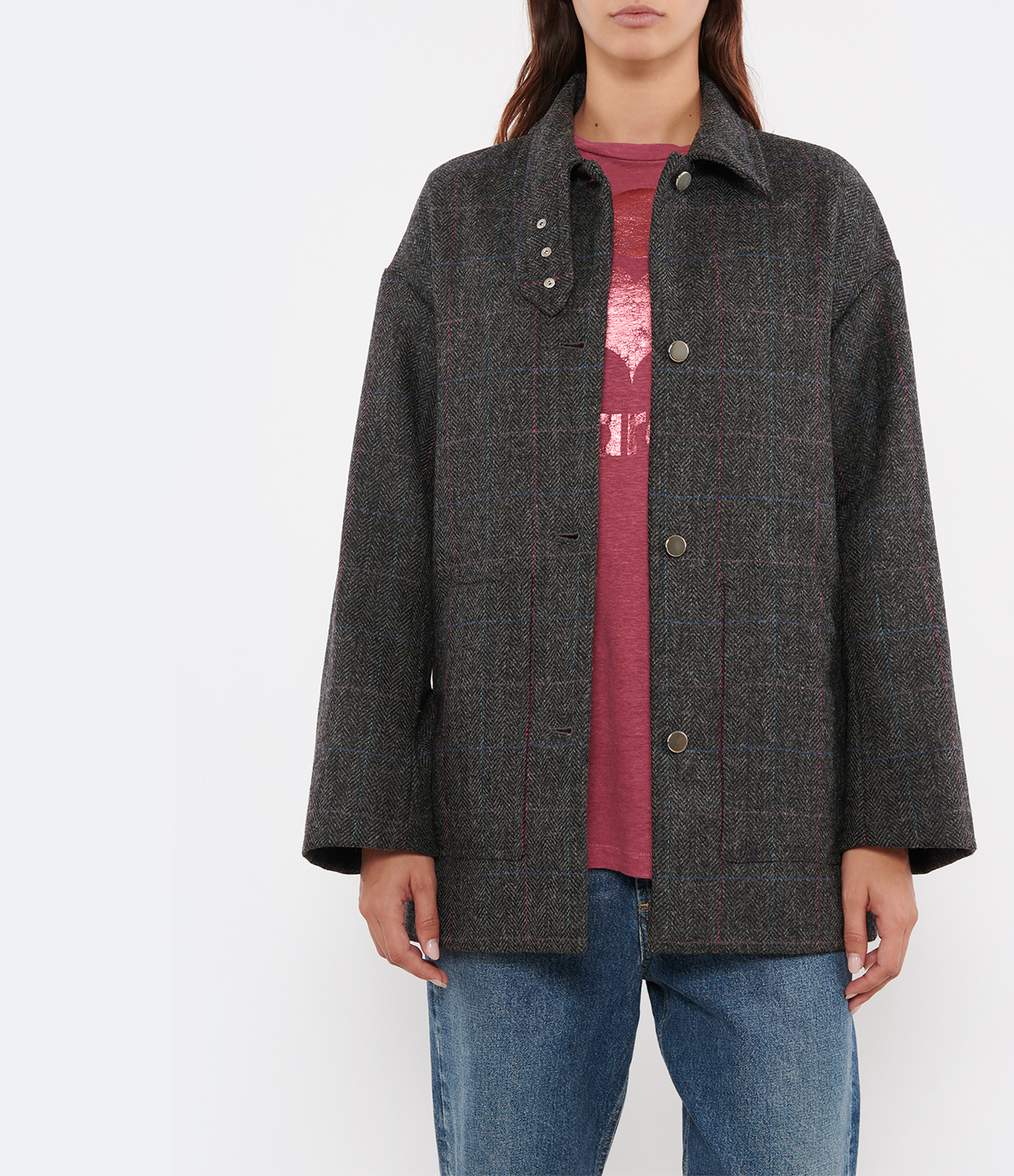 Carlos Mayfair Grey Checked Coat