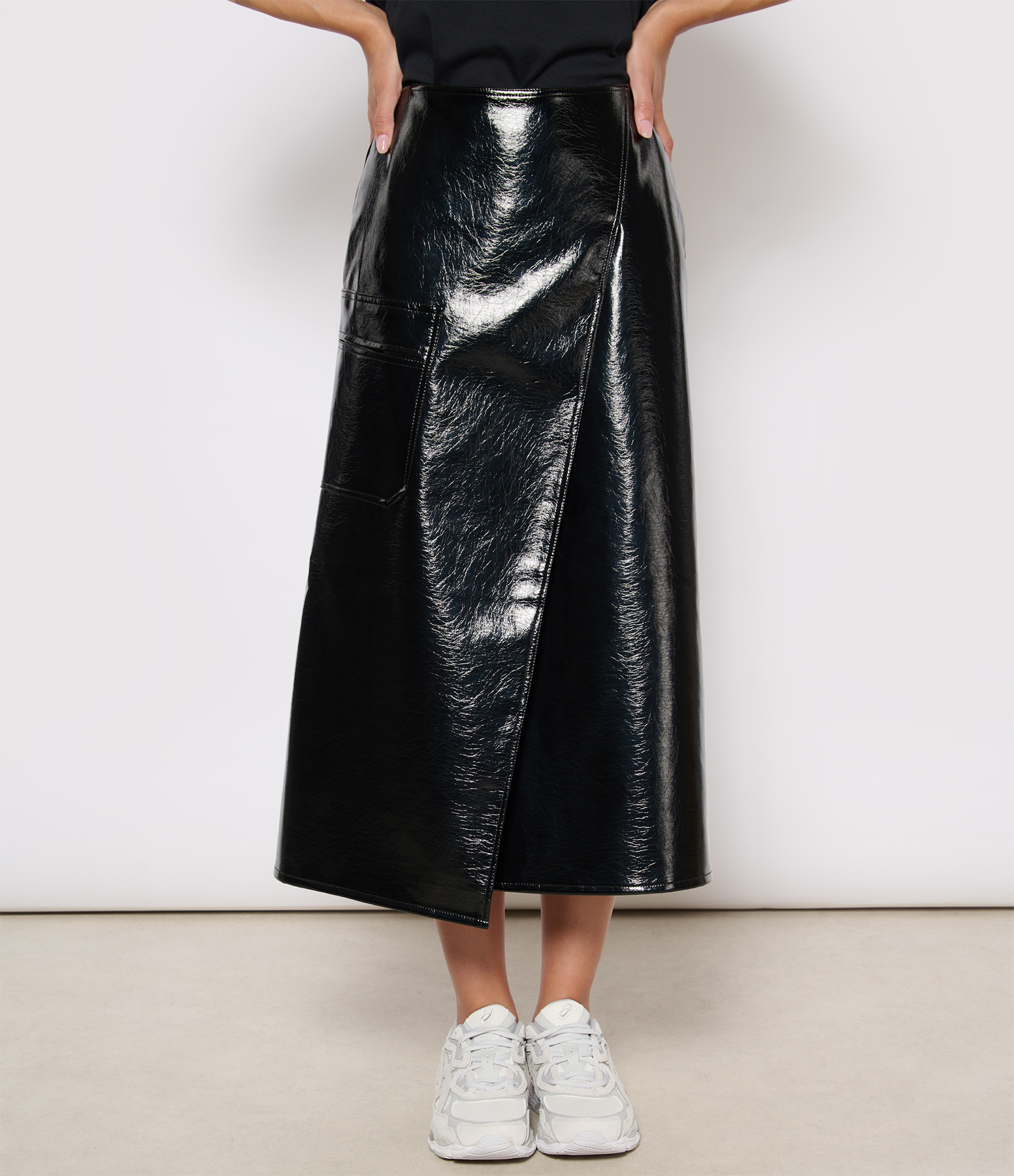 Martine Black Patent Skirt