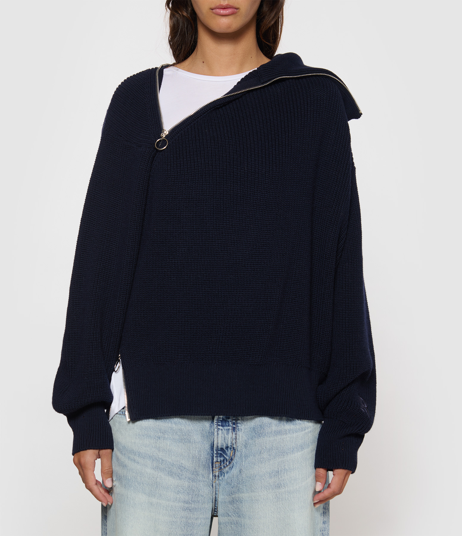 Navy Zip-Up Jumper