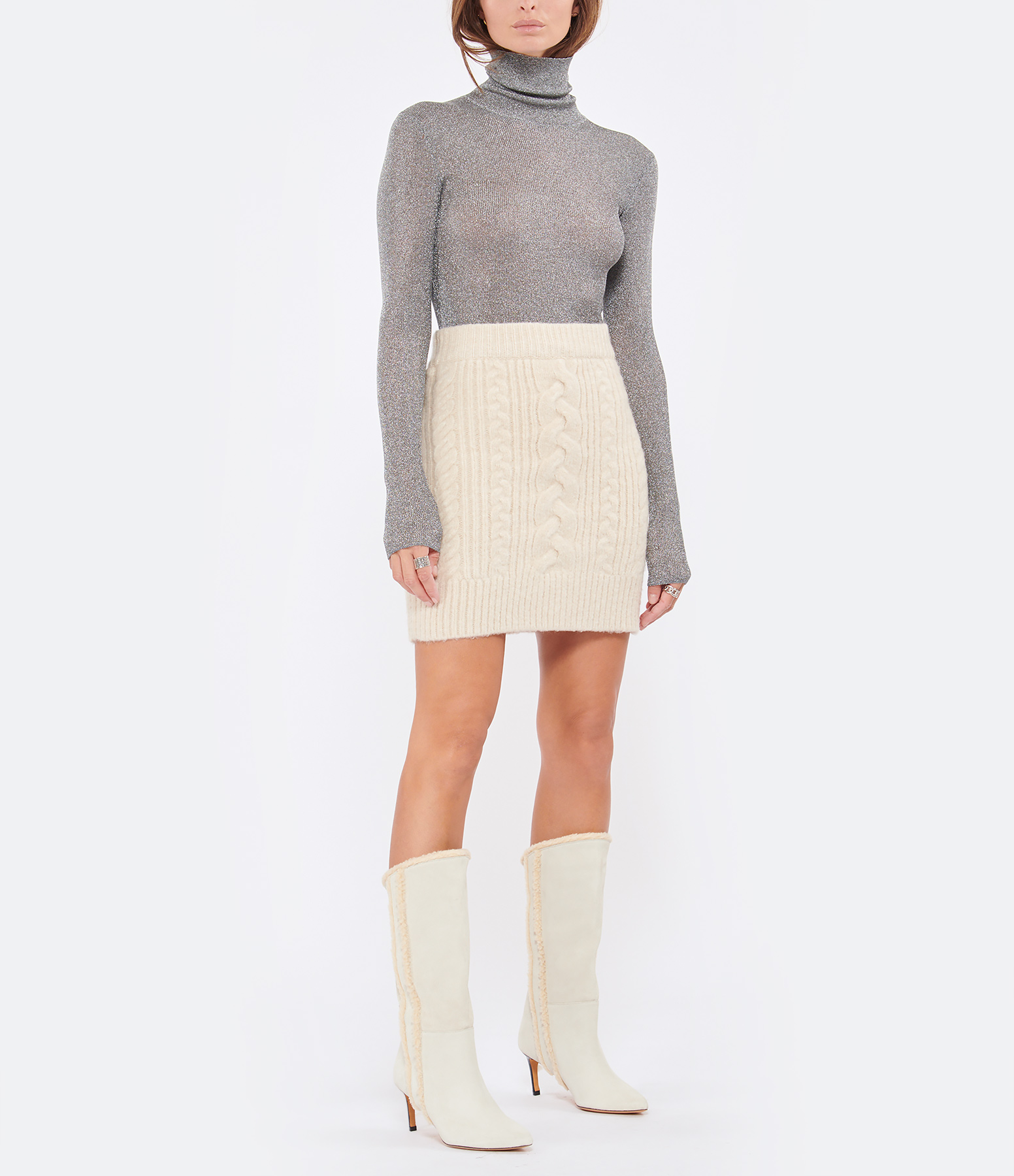 Beige Knitted Skirt
