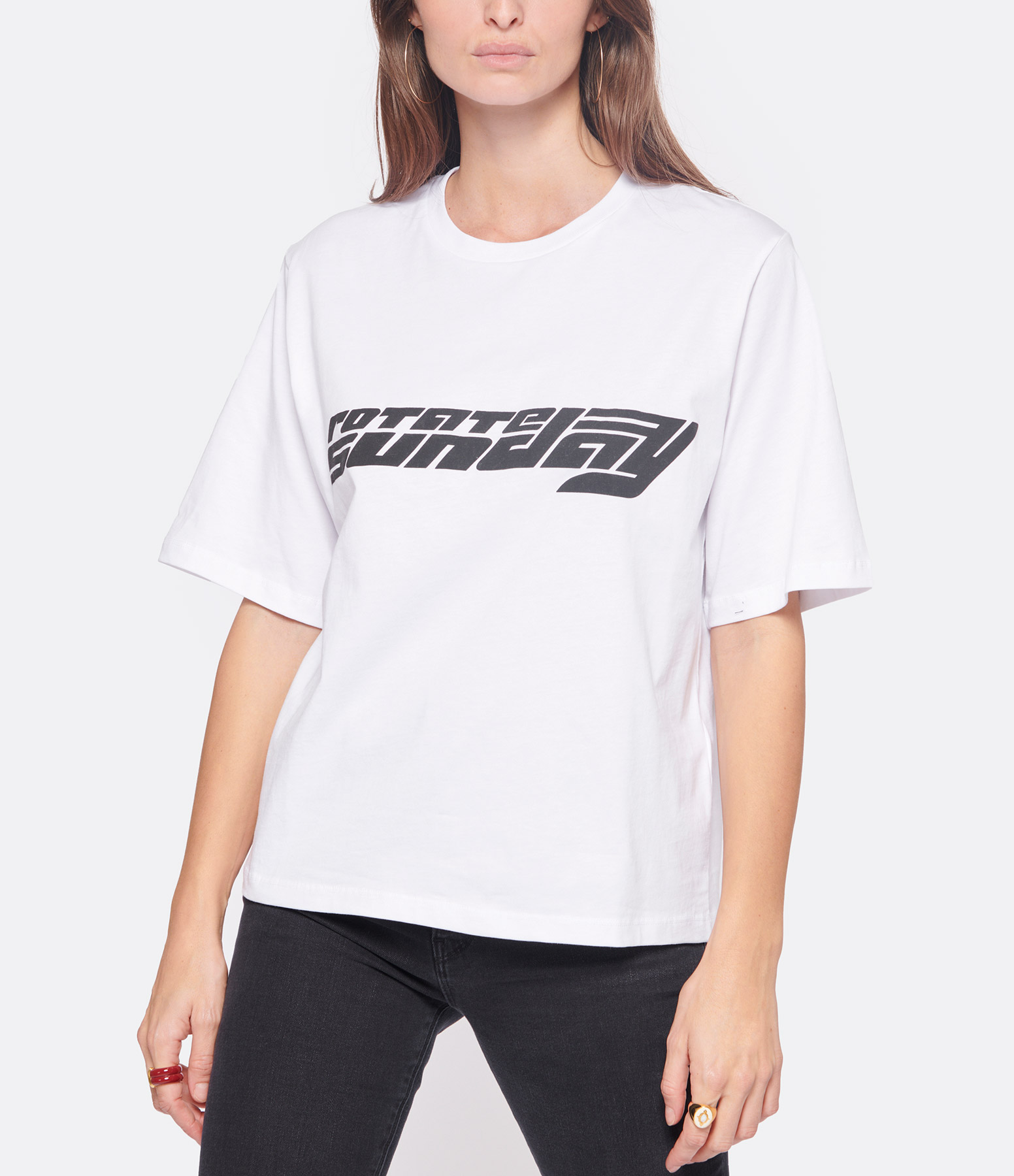 White Cotton Logo T-shirt, Sunday Capsule Collection