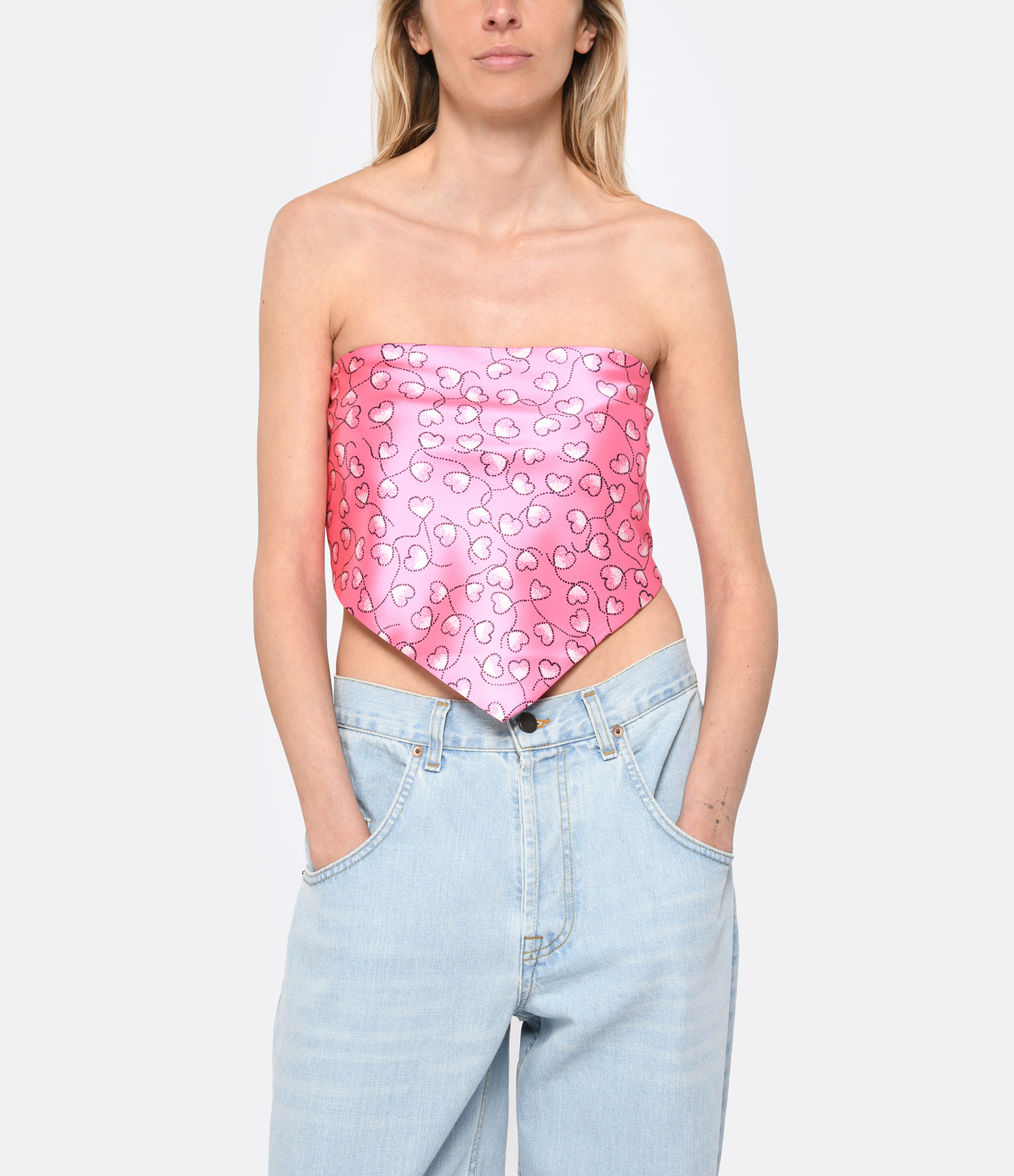 Pink Heart-Shaped Triangle Top