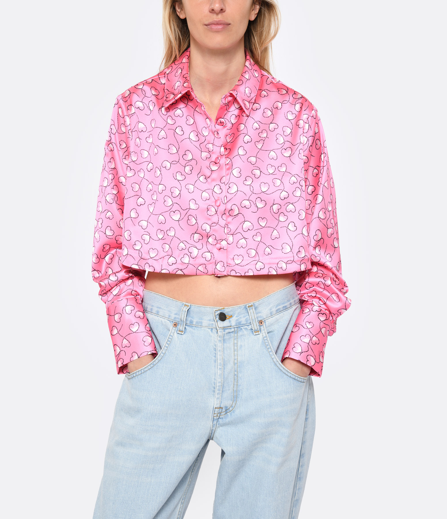 Pink Cropped Shirt