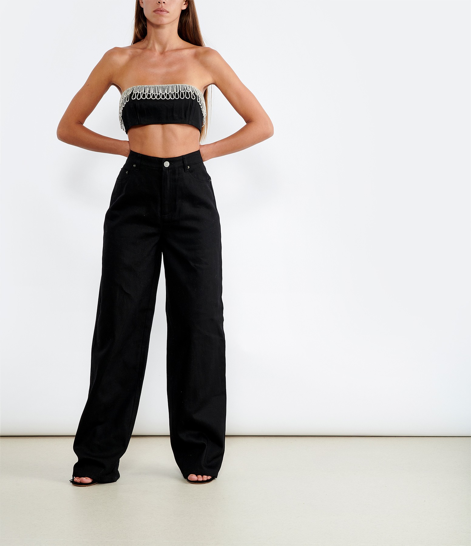 Black Rhinestone Top