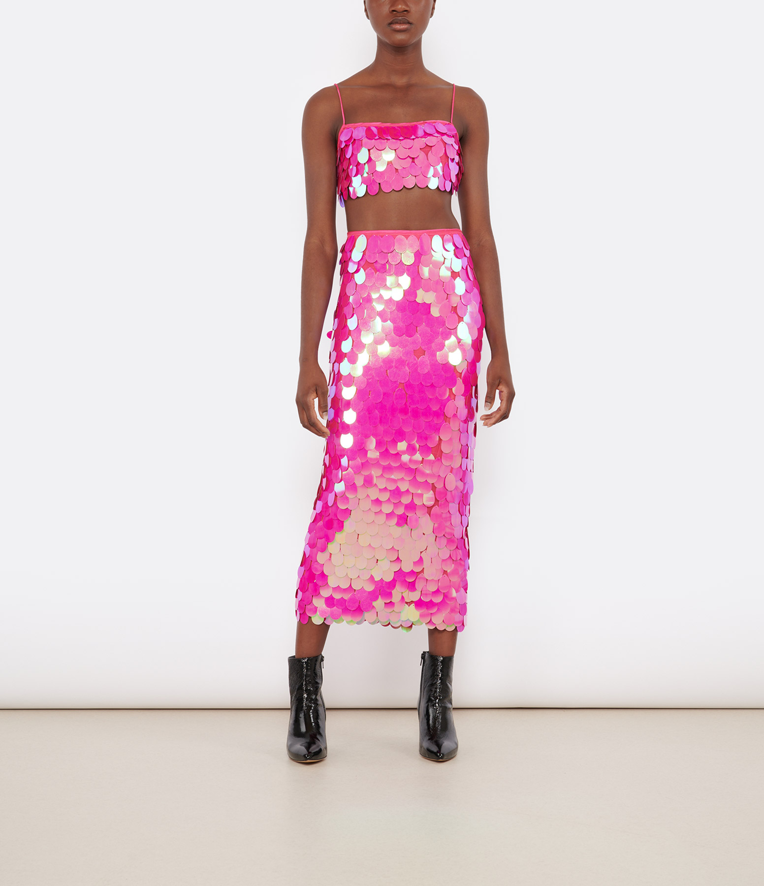 Pink Glow Sequin Skirt