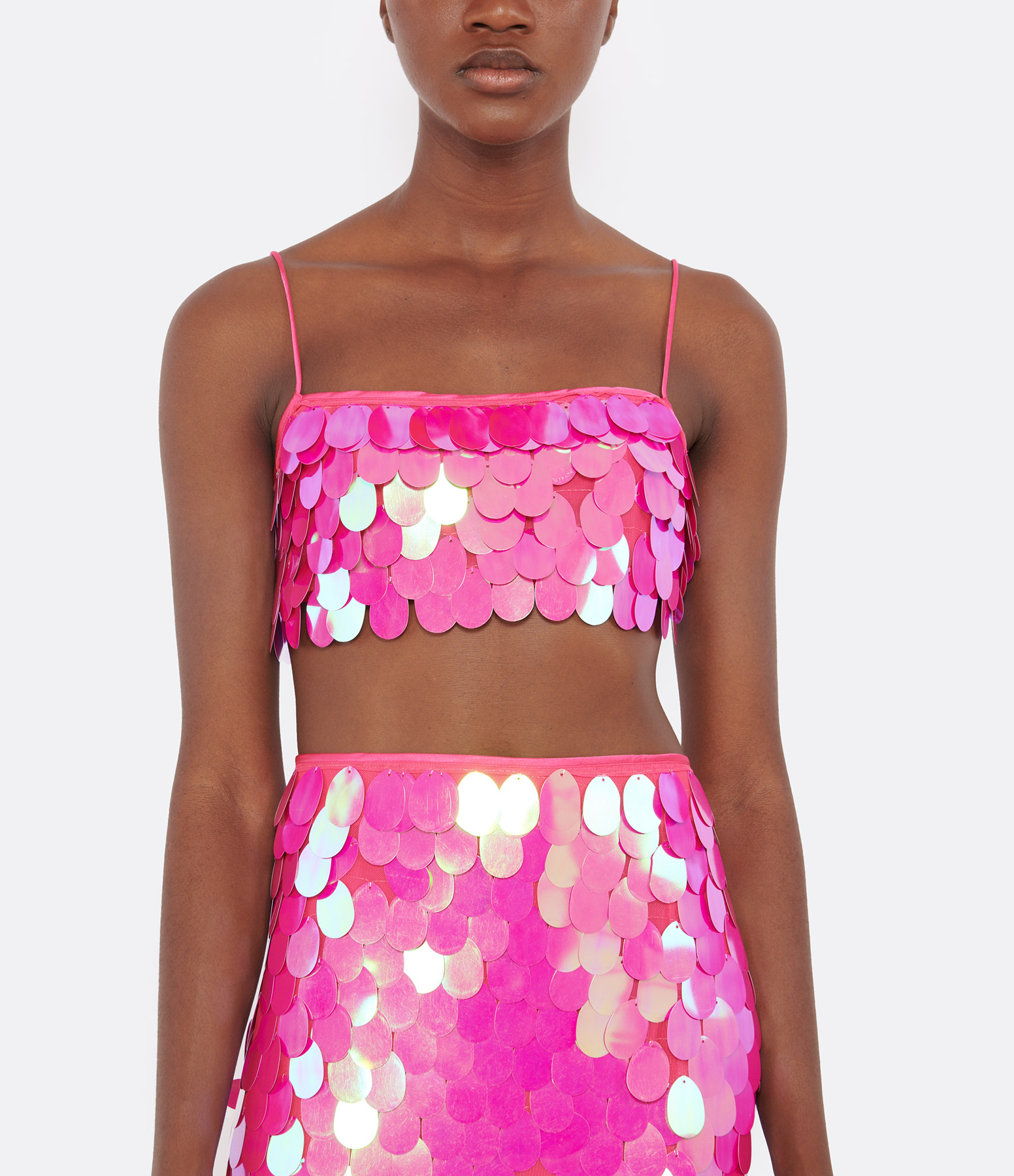 Pink Glow Sequinned Top