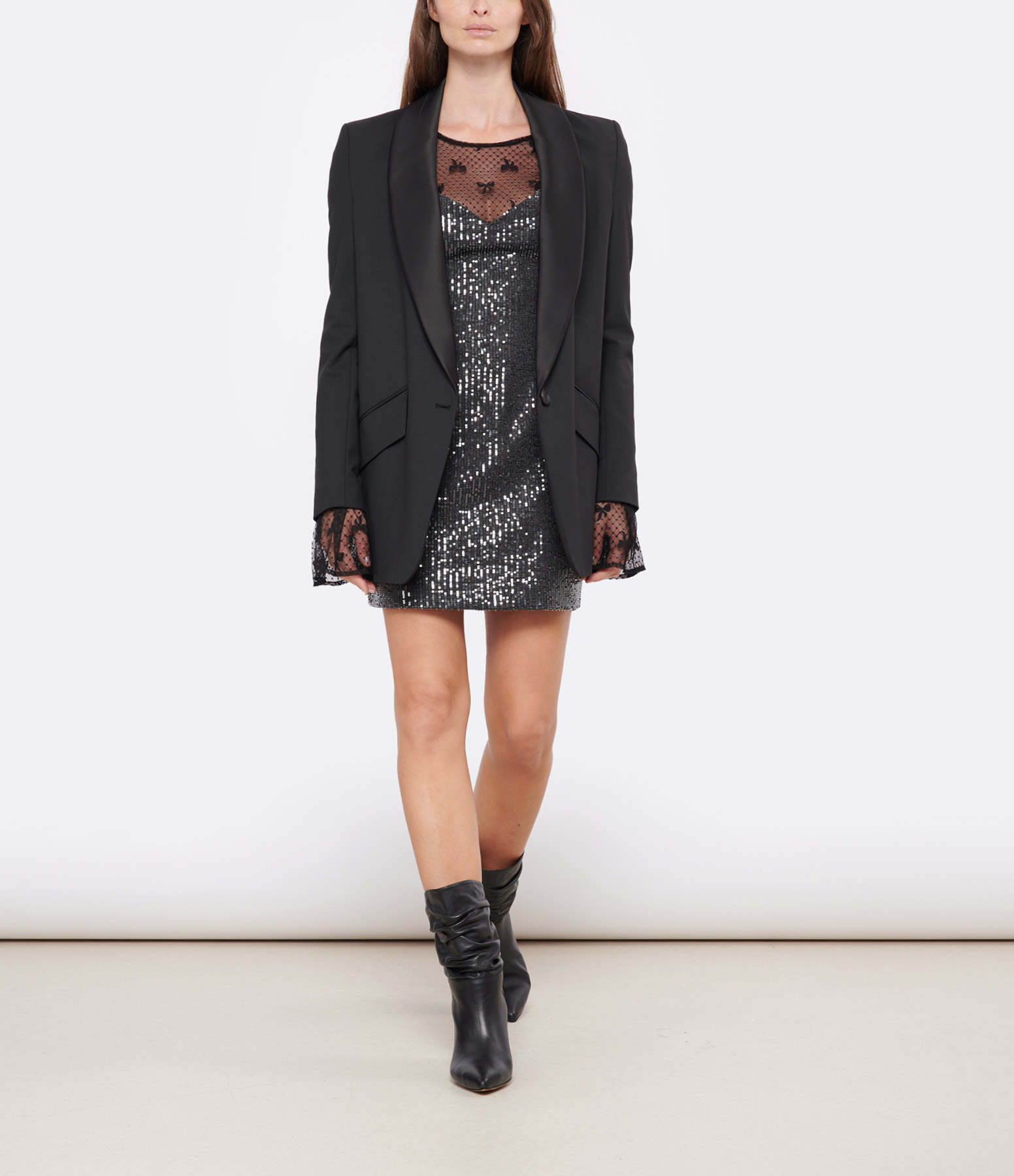 Black Short Sequinned Dress