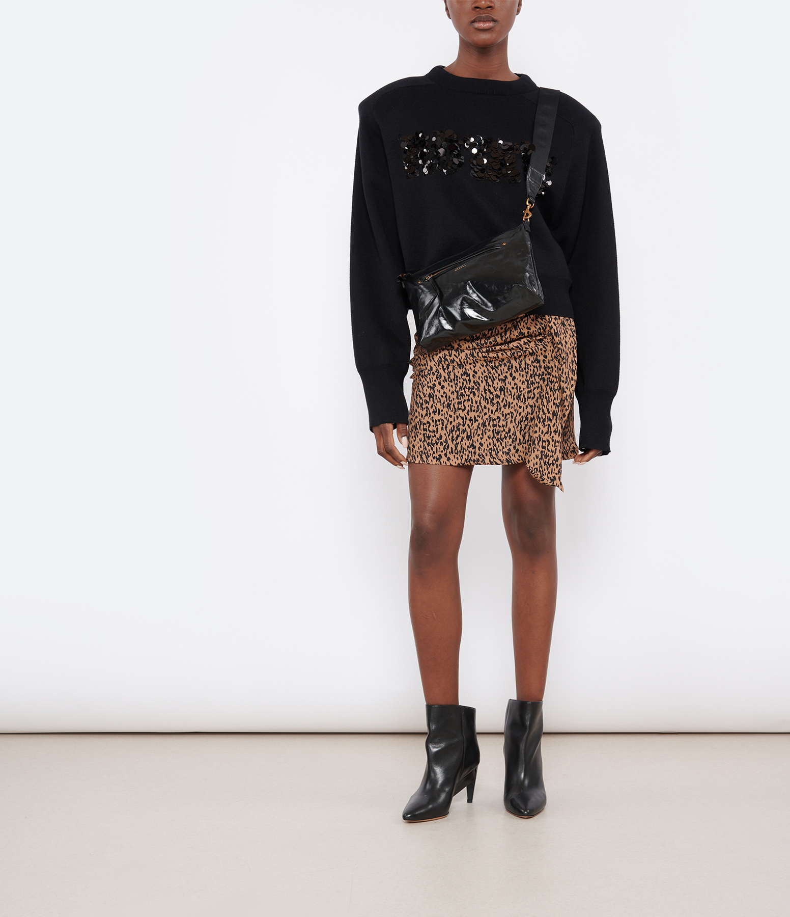 Black Sequinned Logo Sweatshirt