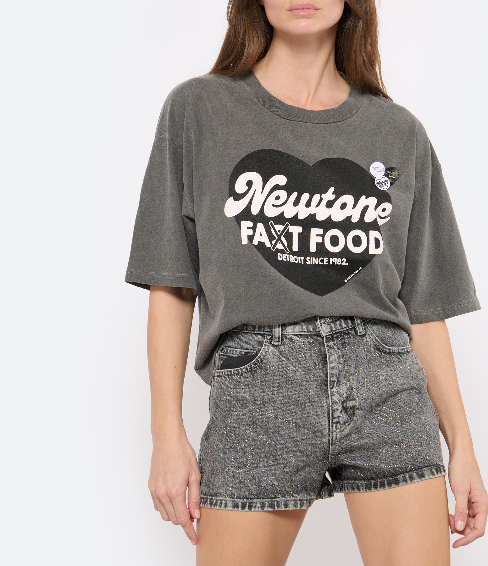 Brantinia Grey Denim Shorts