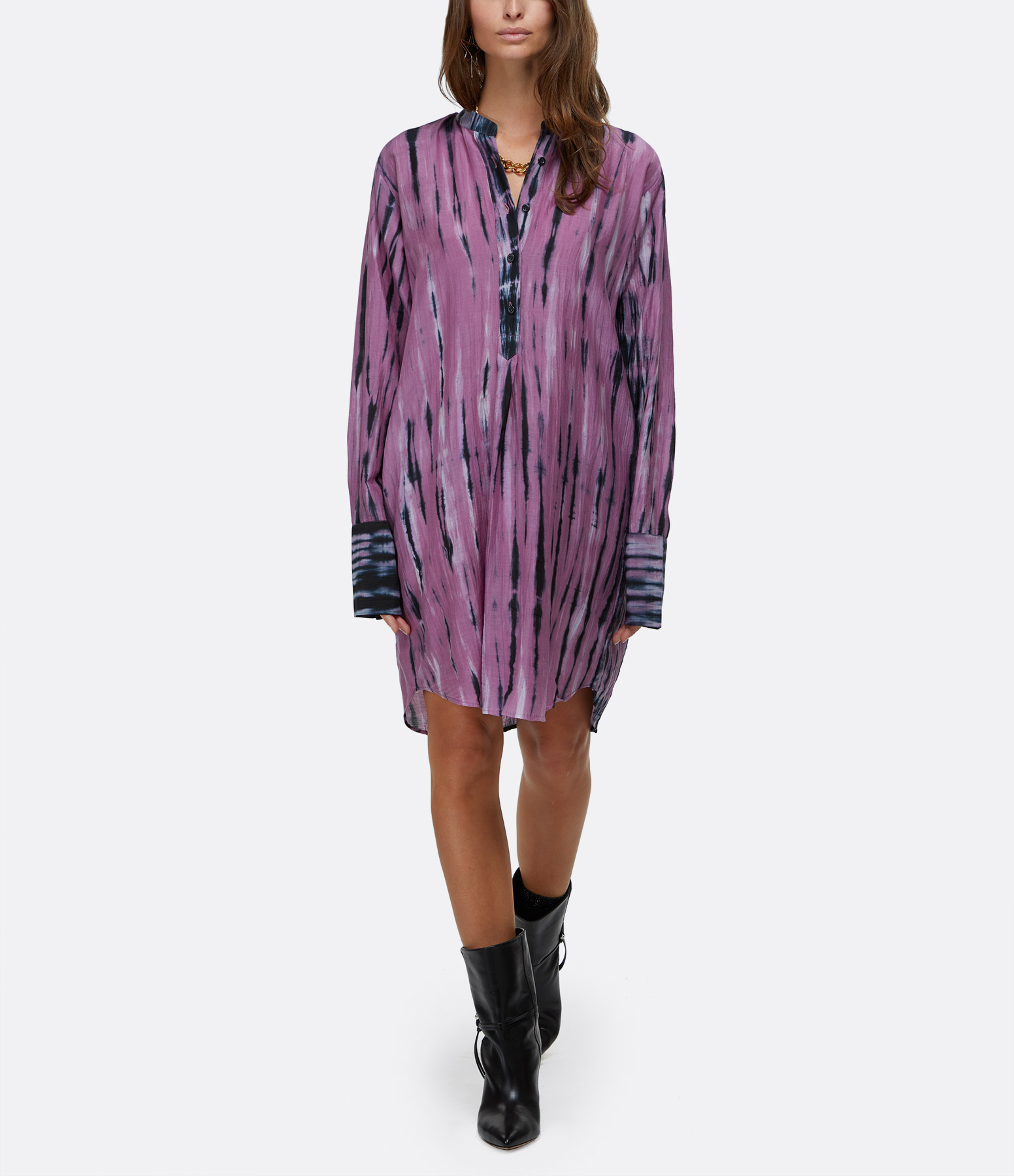 Black and Purple Cotton Baker Dress