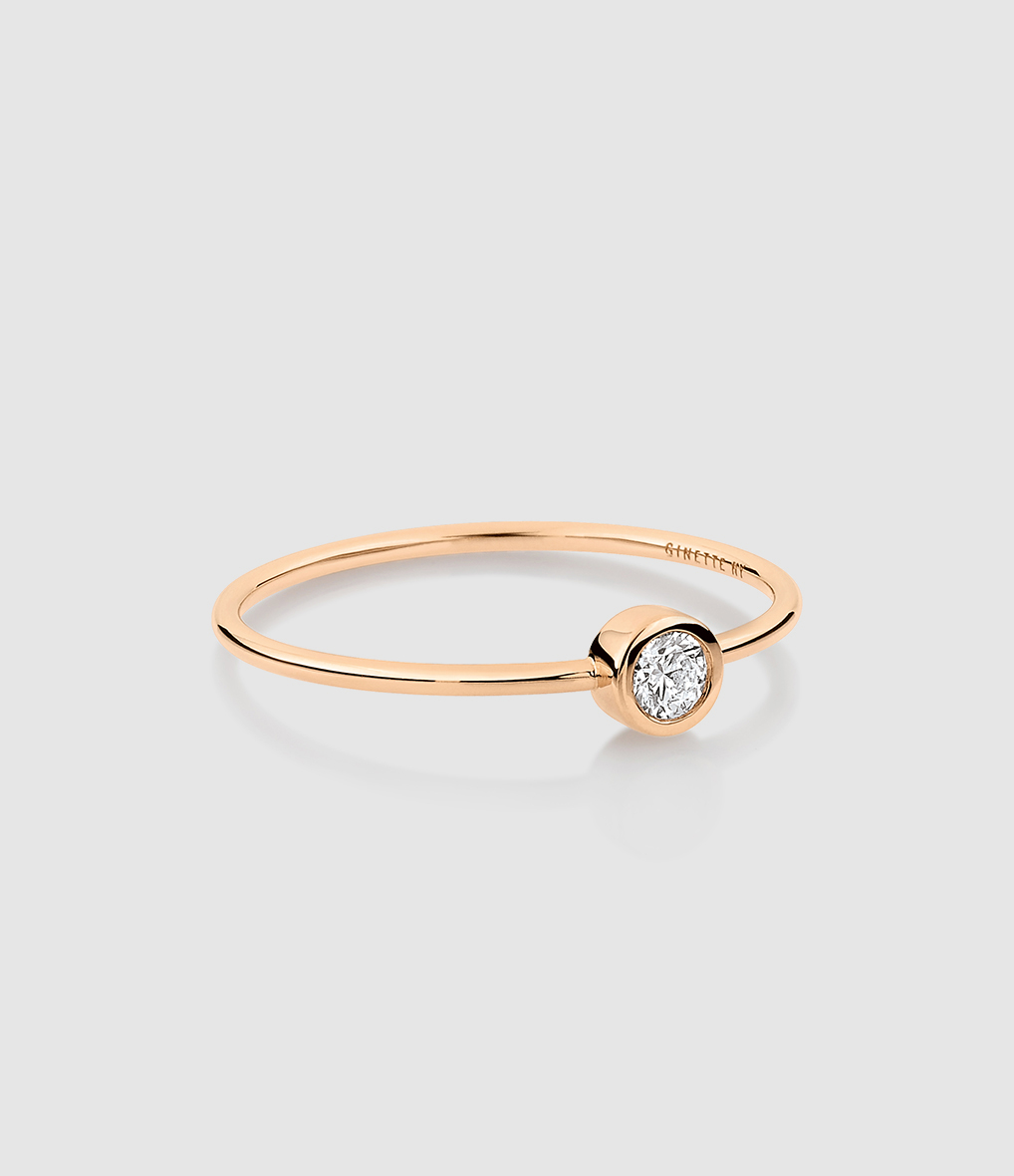 Lonely Diamonds Medium Diamond Ring in Rose Gold