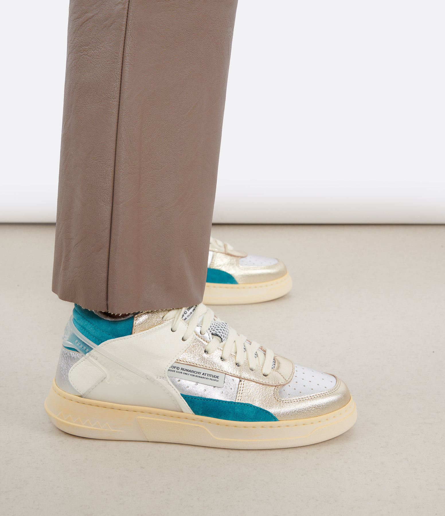 Multicoloured Mid-Top Trainers in Nickel