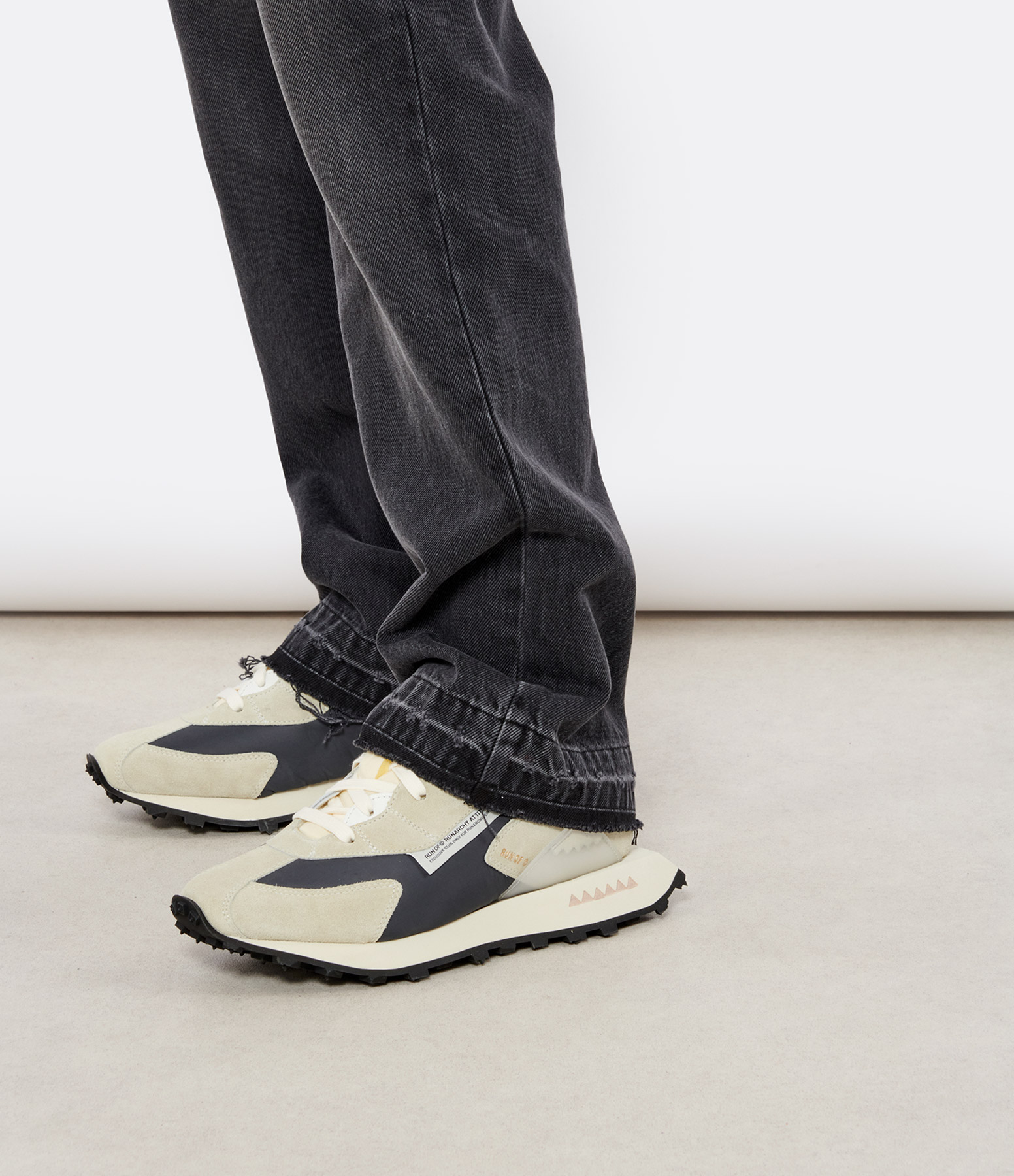Black Bodrum Vintage Black and White Trainers