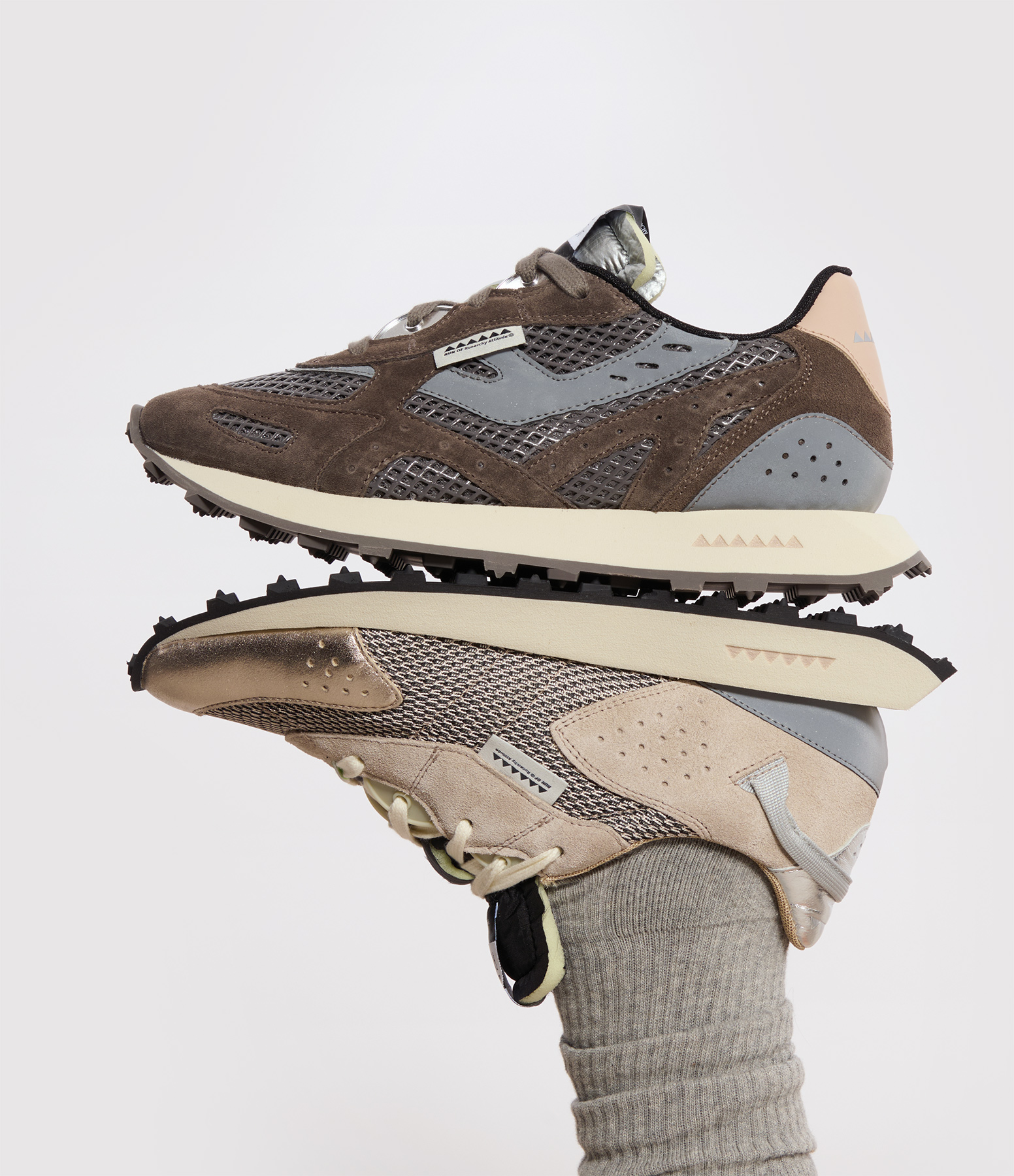 Shade W Leather Trainers – Grey