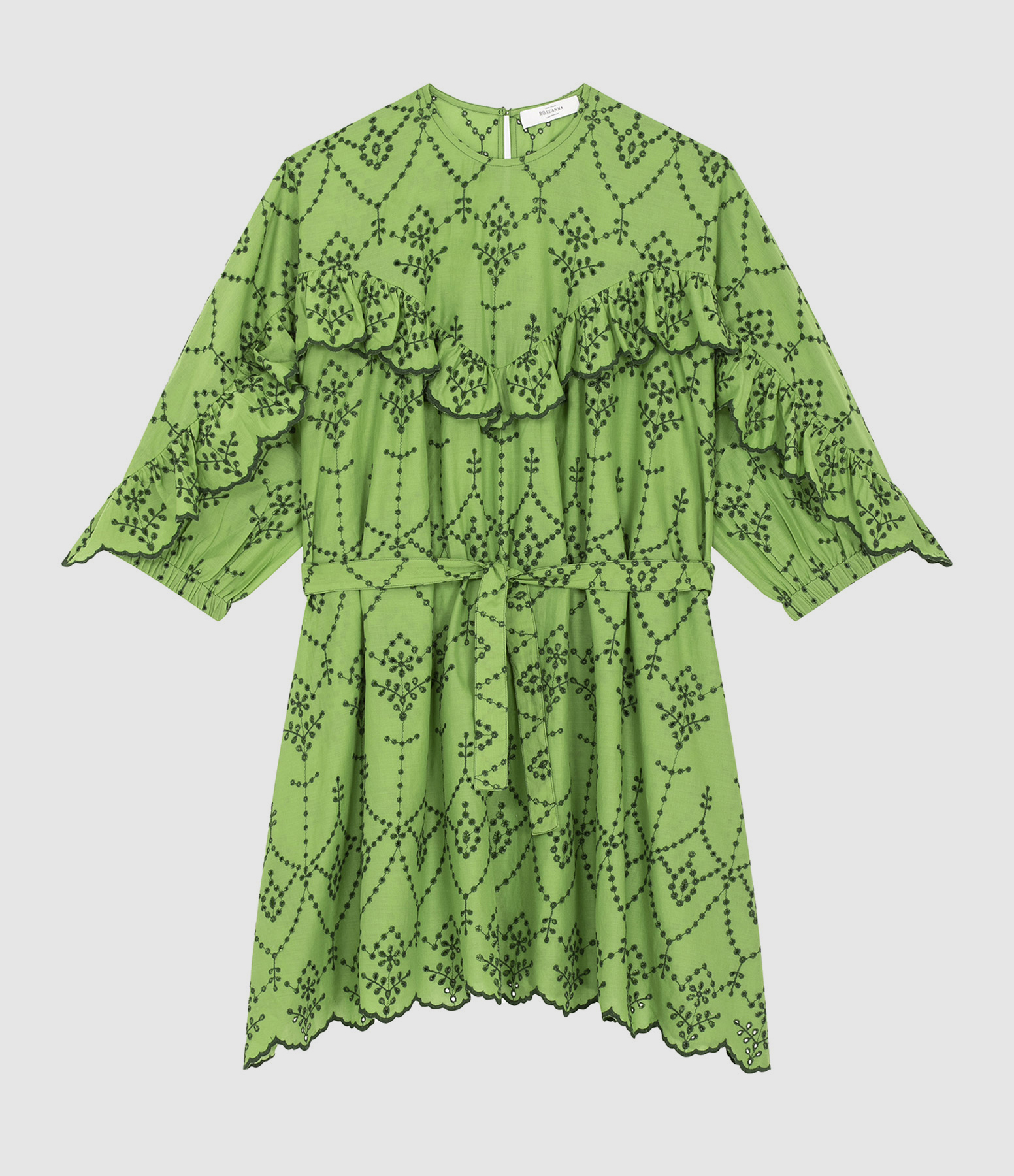 Felicita Groovy Embroidered Green Dress