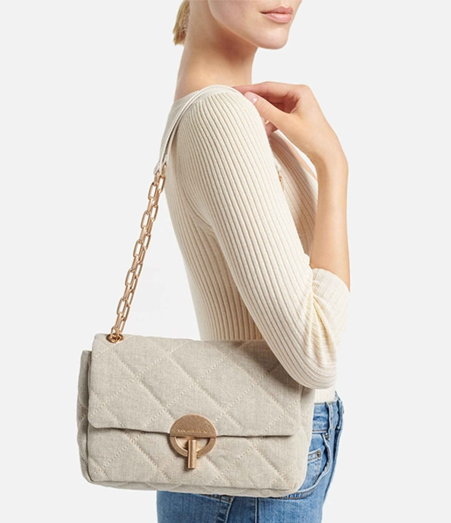 Large Moon Lin Bag in Sand