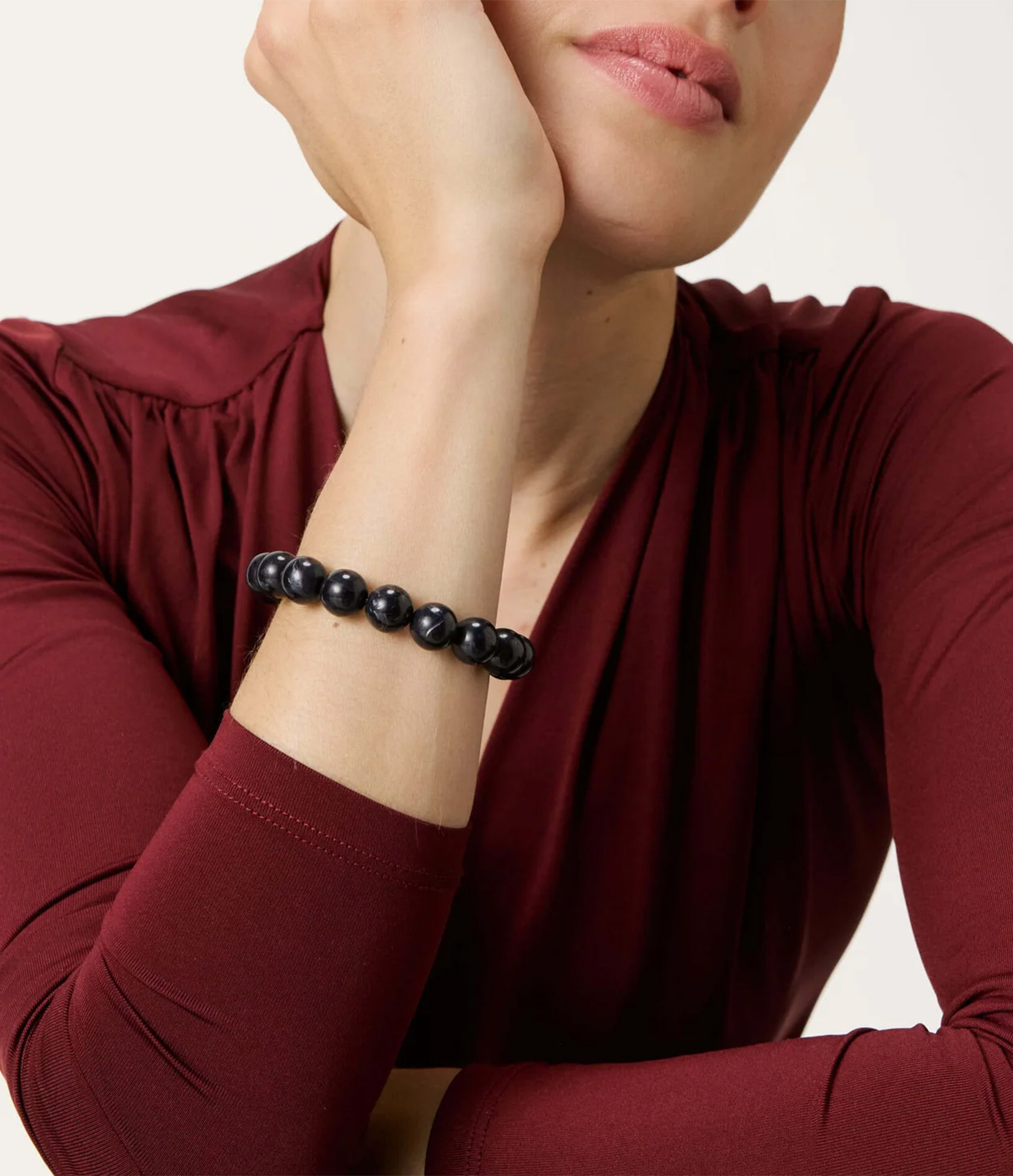 Mini Beads Flex Black Universe Marble Bracelet