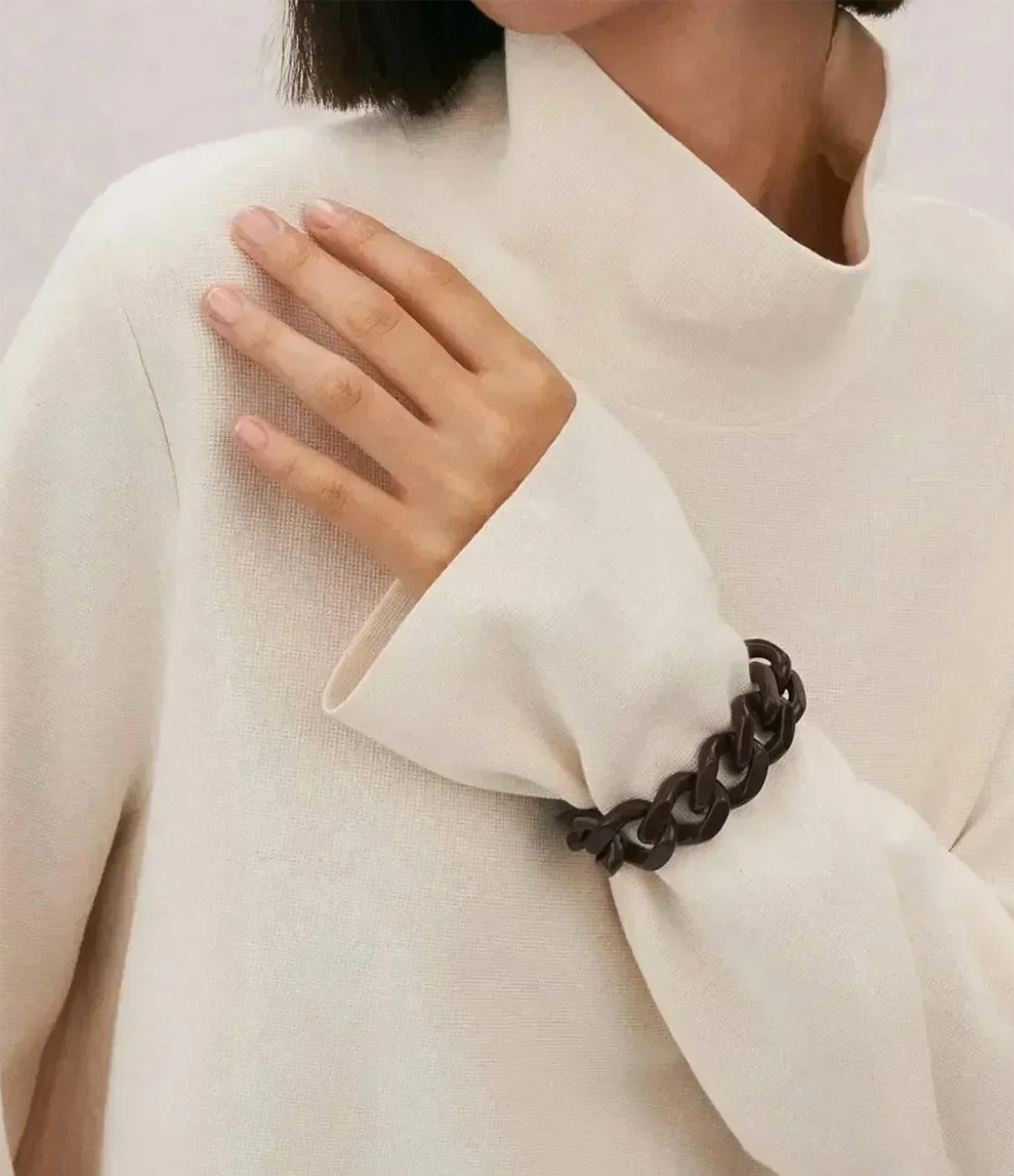 Flat Chain Bracelet in Matt Black