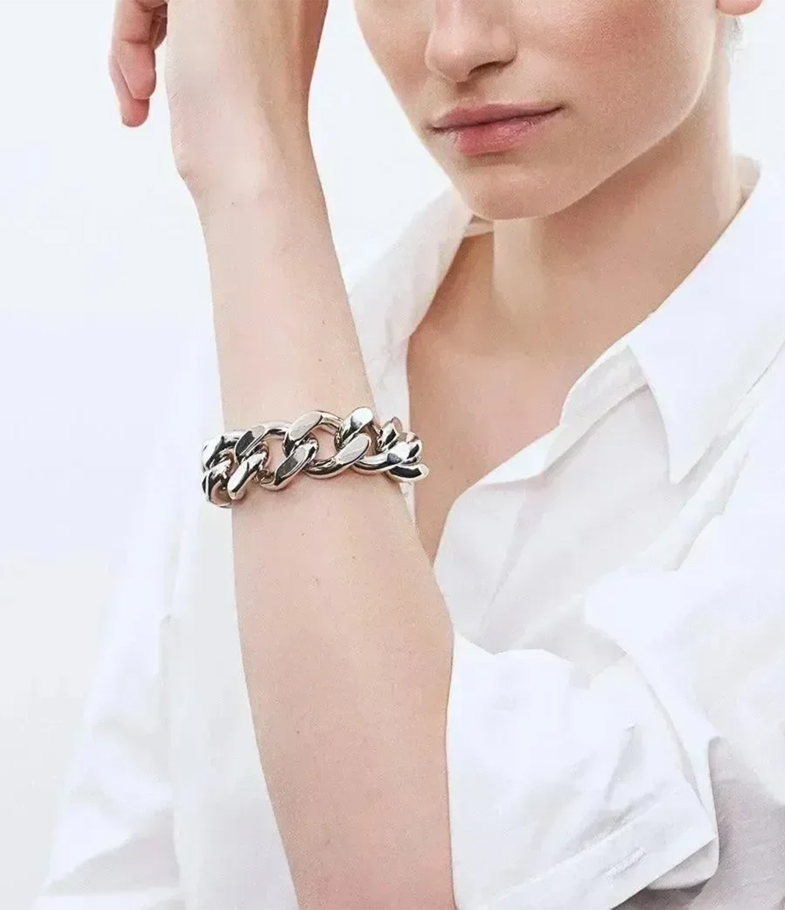 Flat Chain Silver Bracelet