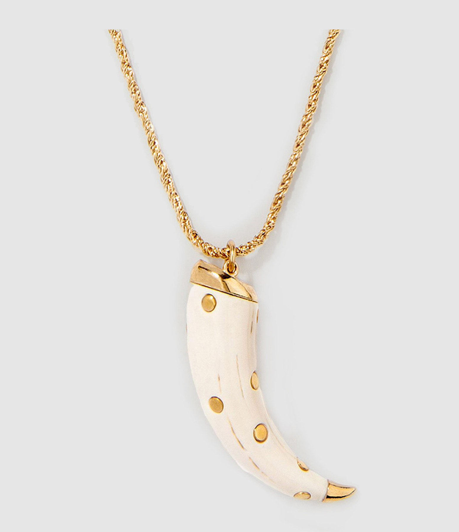 Ivory Horn Caftan Moon Long Necklace