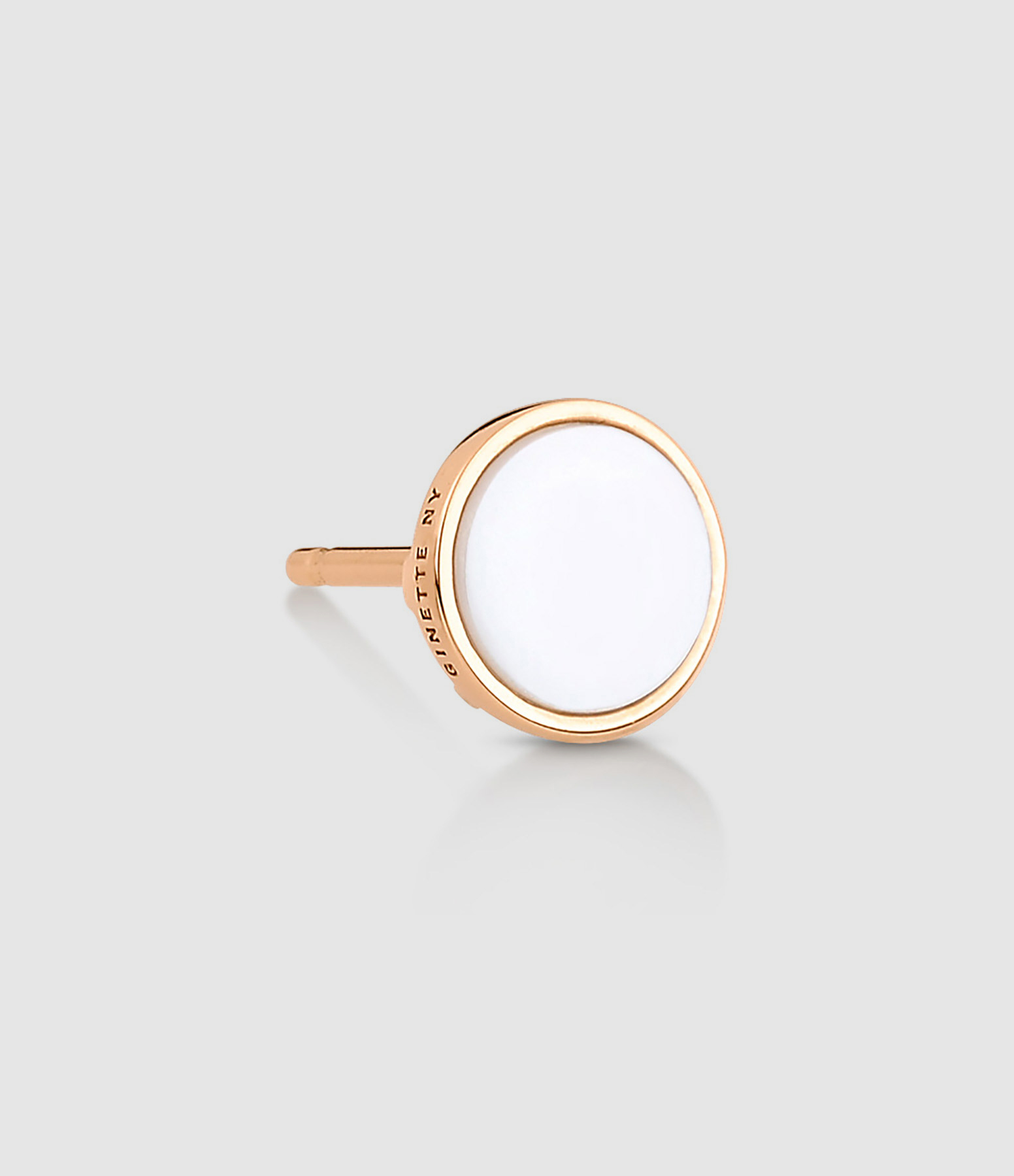 Ever Disc White Agate Rose Gold Earring (sold individually)