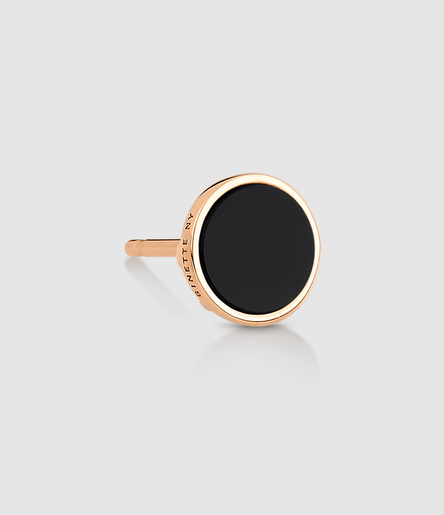Ever Disc Onyx Rose Gold Earring (sold individually)