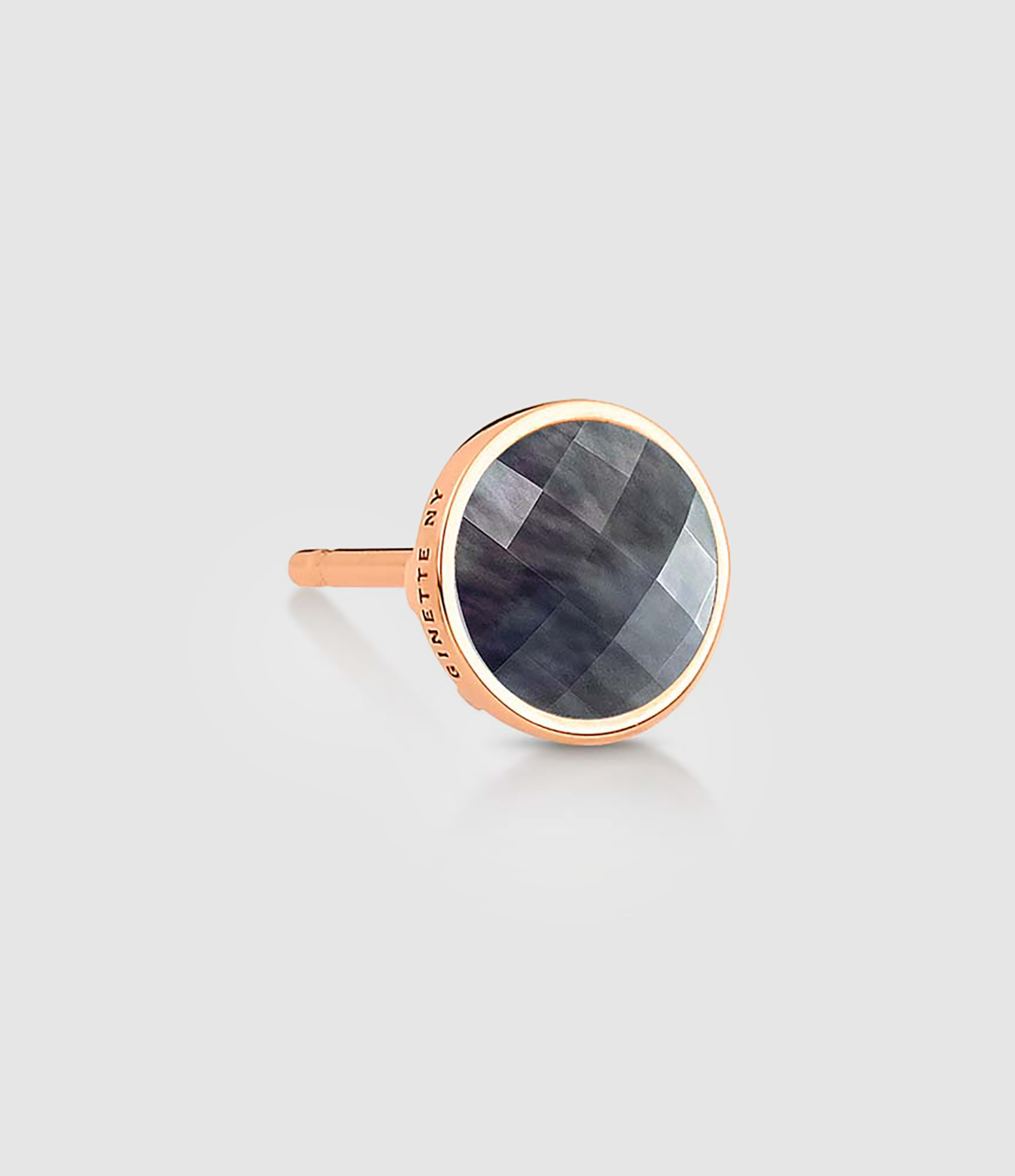Pixie Ever Disc Earring – Black Mother-of-Pearl, Rose Gold (sold individually)