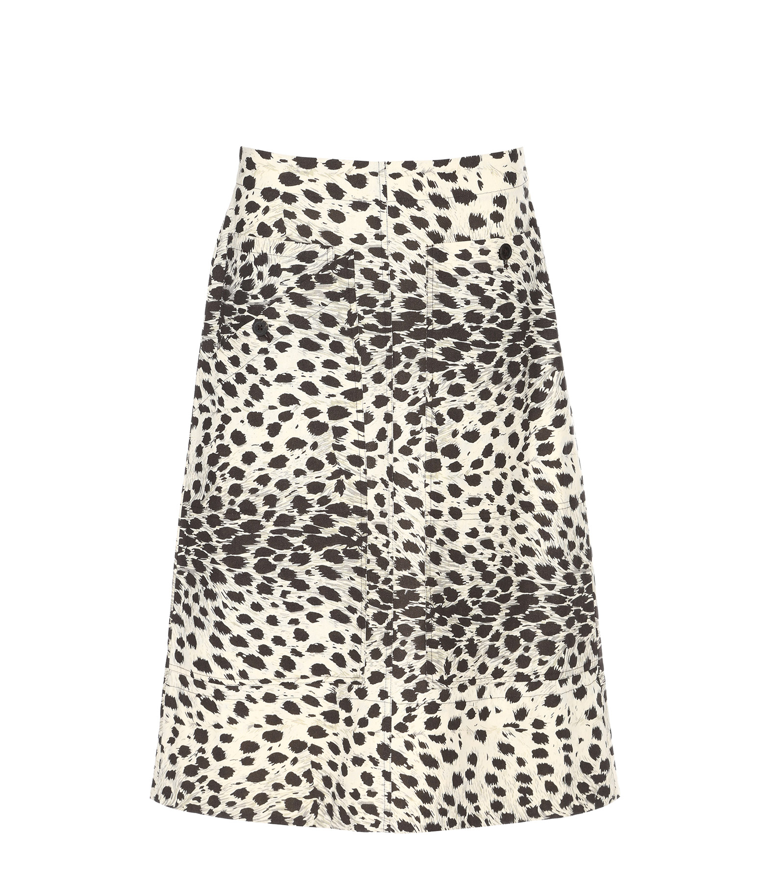 Natural Leopard-Print Cotton Skirt