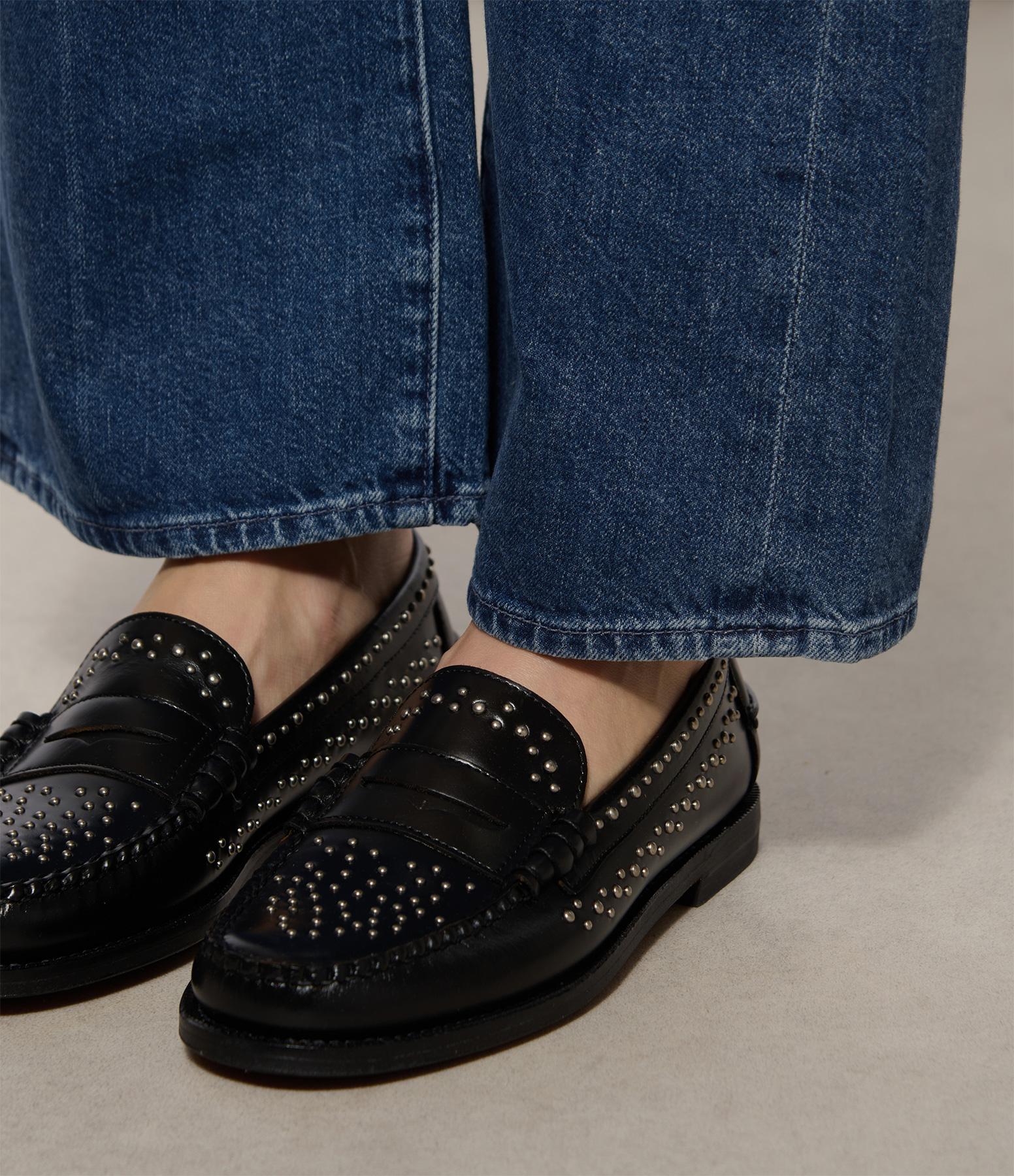Dan Studs Women’s Black Loafers