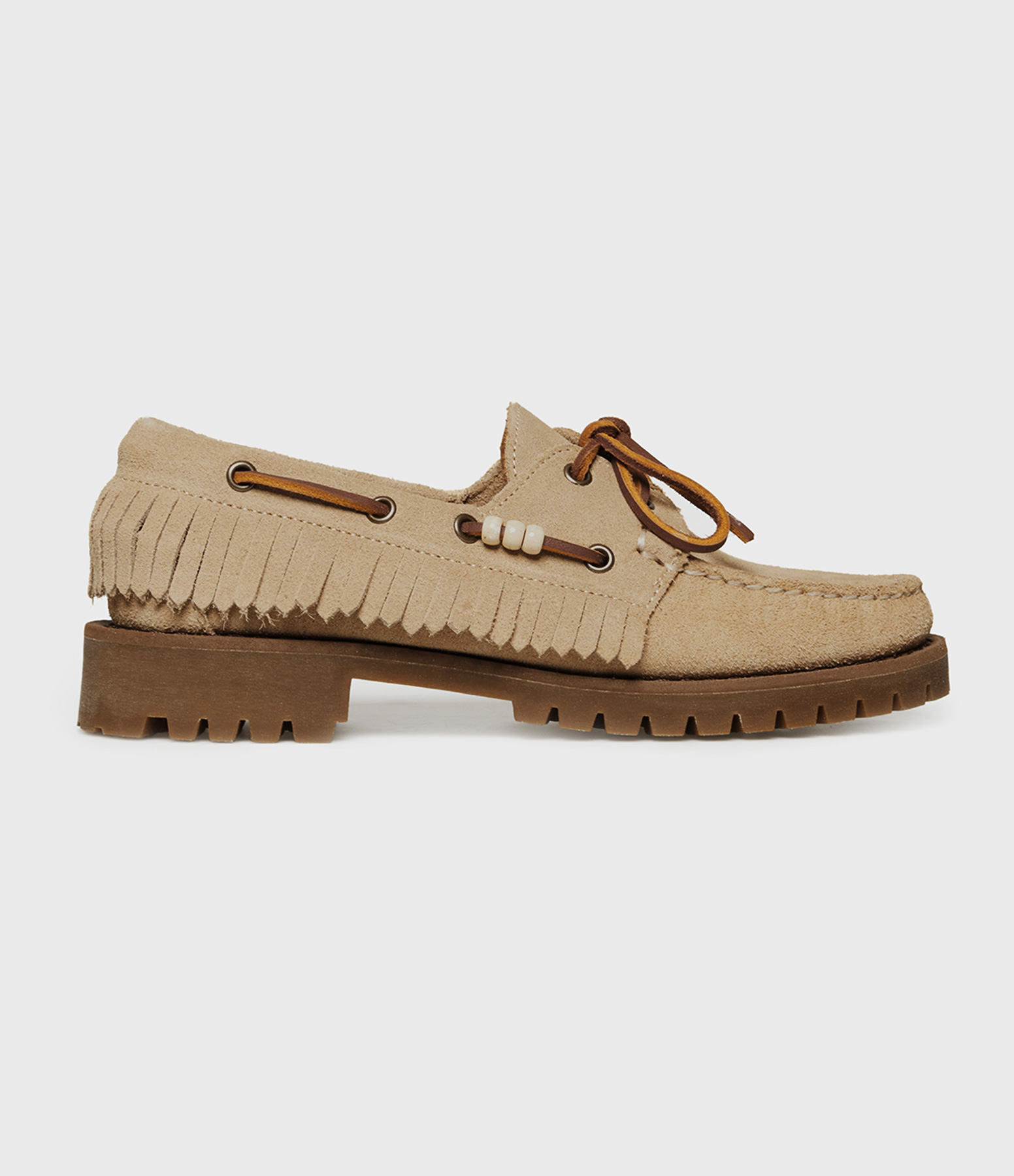 Ranger Suede Fringe Women’s Loafers – Beige Camel