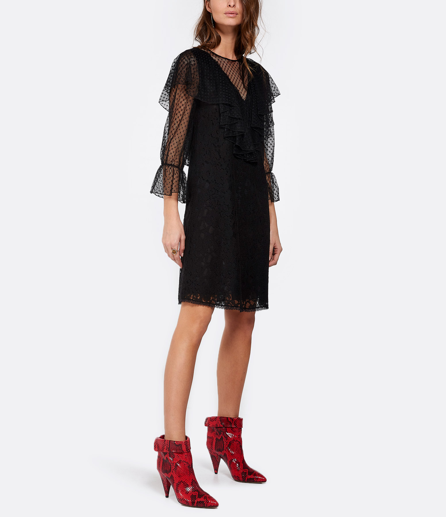 Black Tulle Ruffled Dress