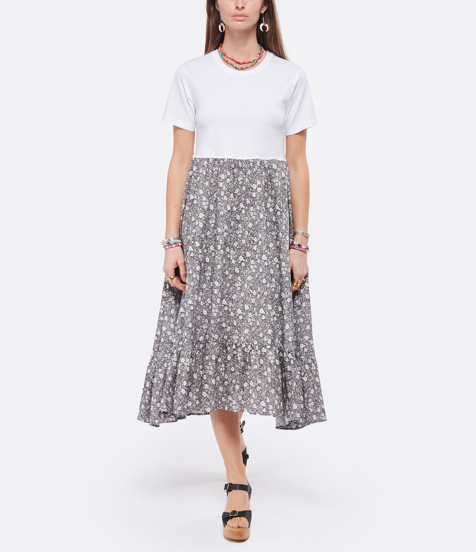 Long Black and White Dress