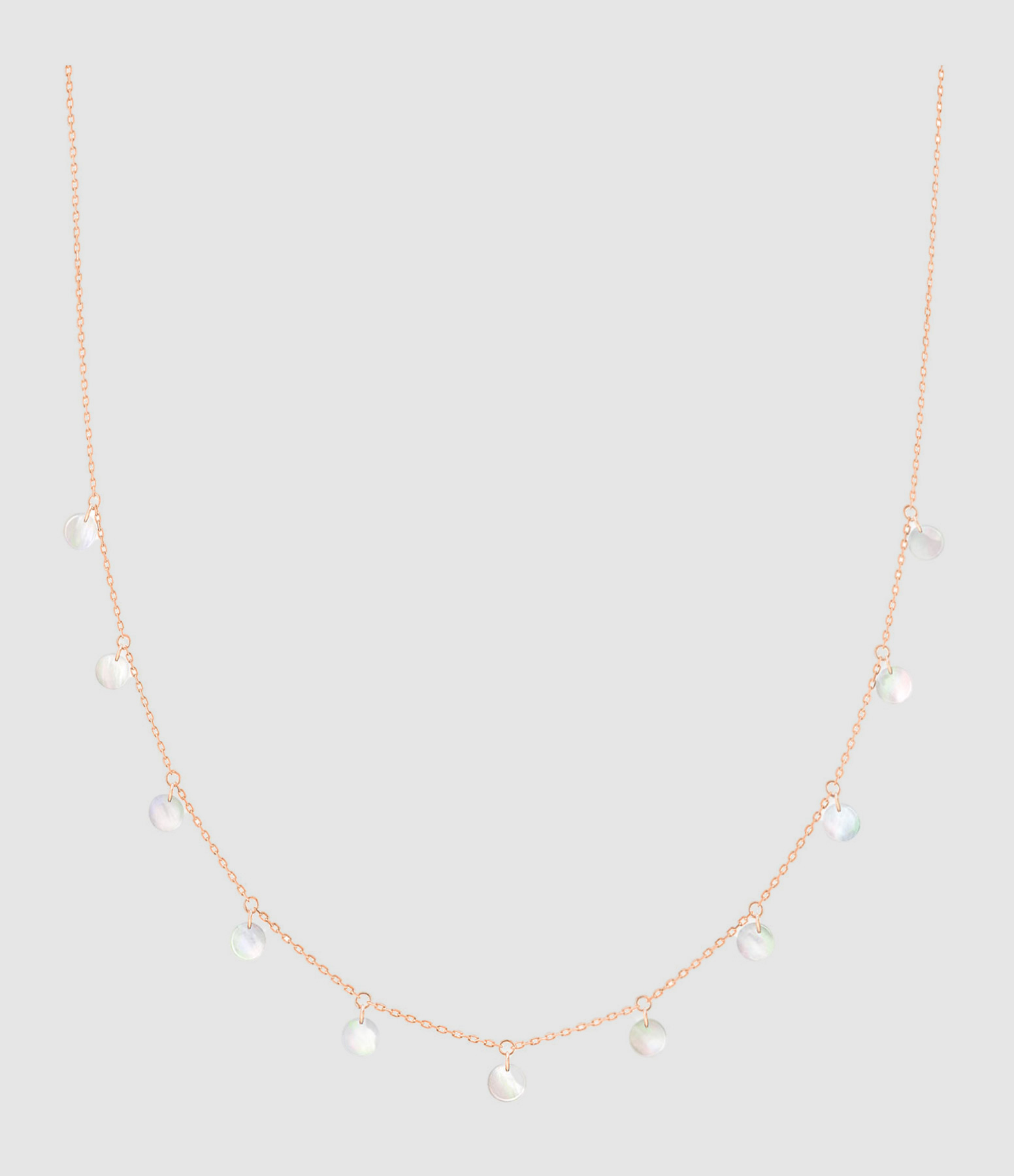 Polka Mother-of-Pearl Necklace in Rose Gold