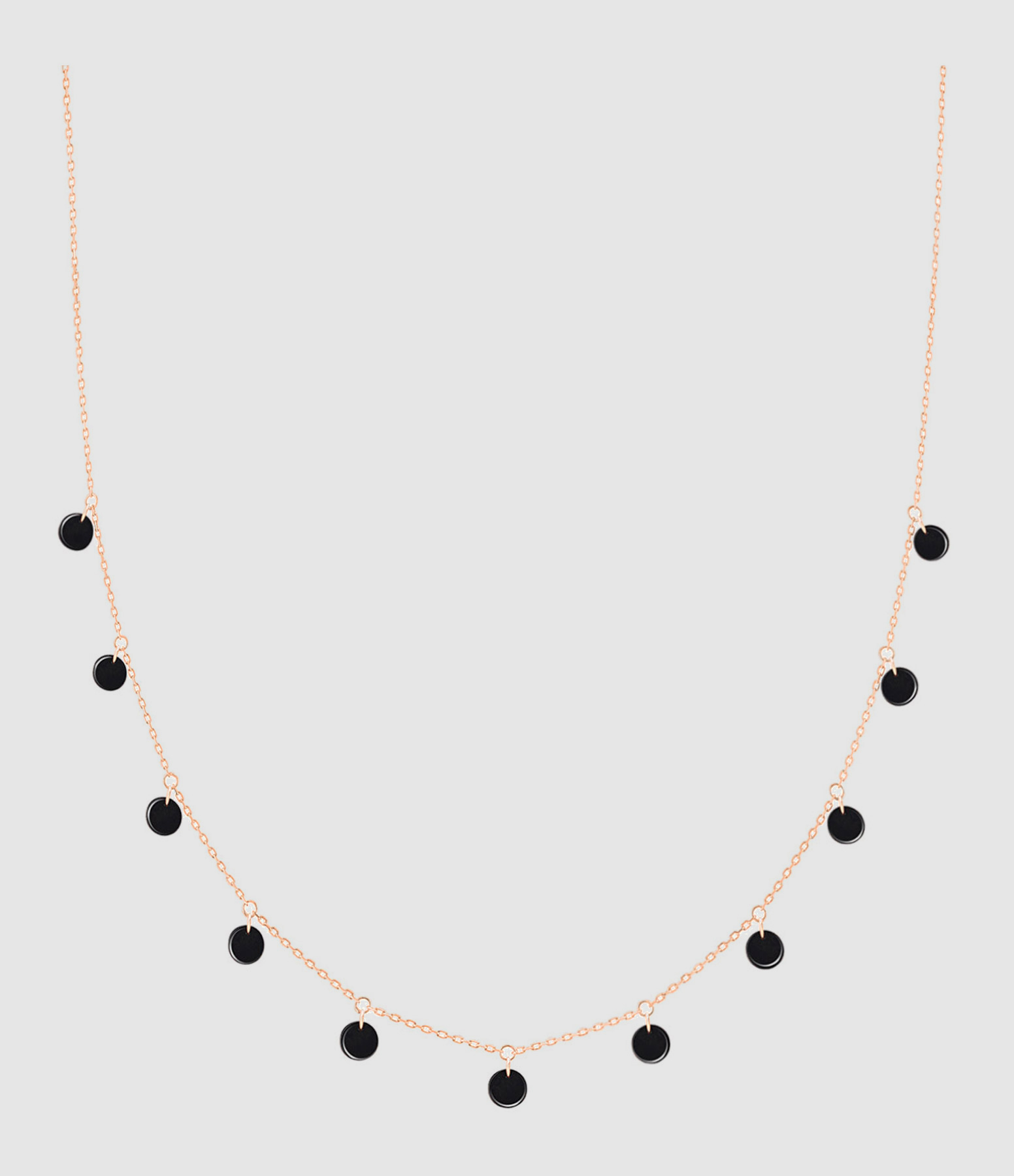 Rose Gold Polka Onyx Necklace