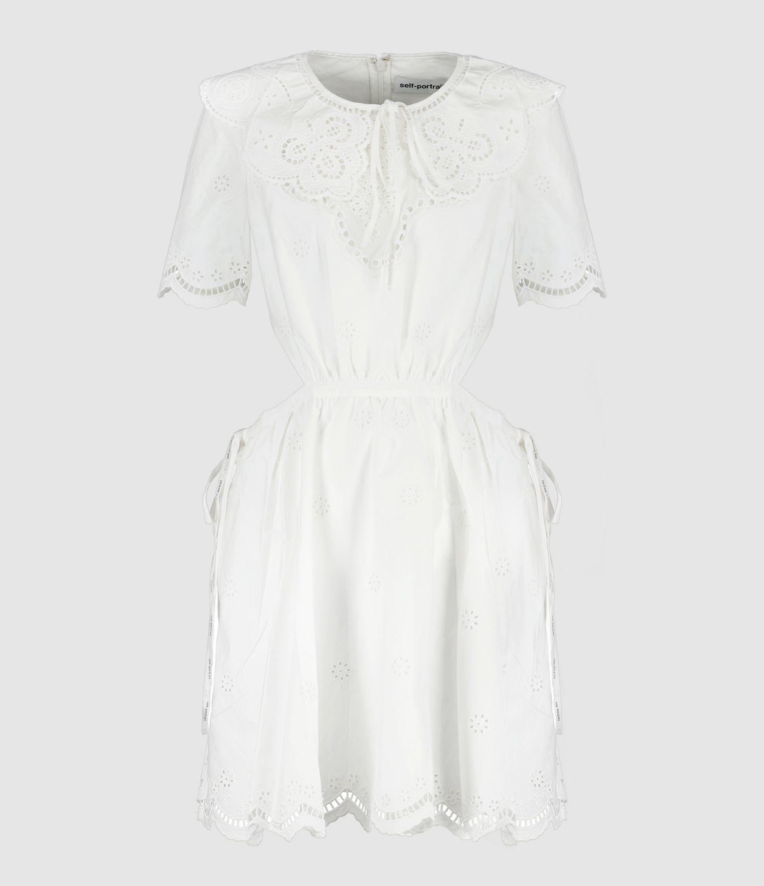 White Cotton Anglaise Embroidery Dress