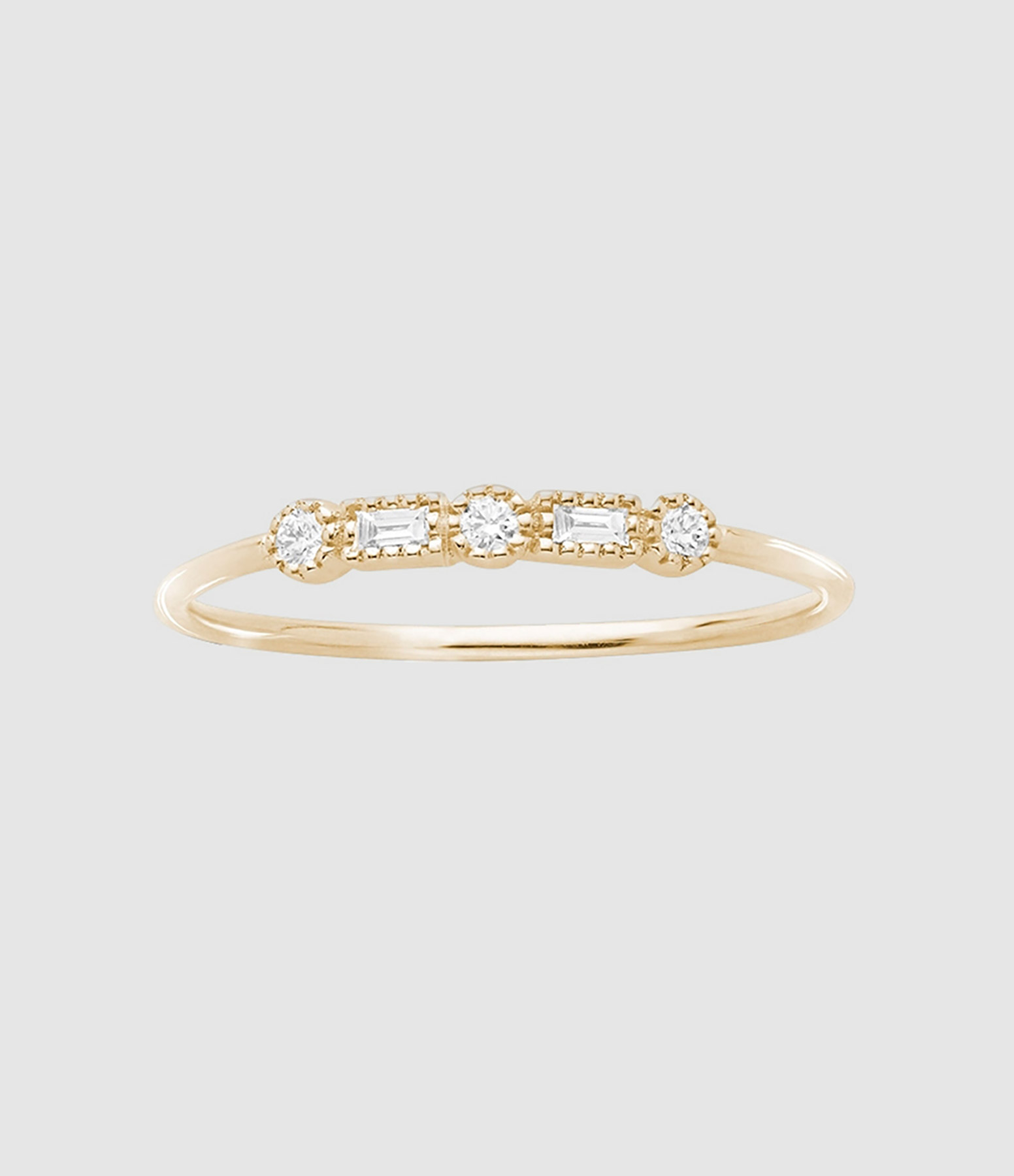 Serenity Plain Gold and Diamond Ring