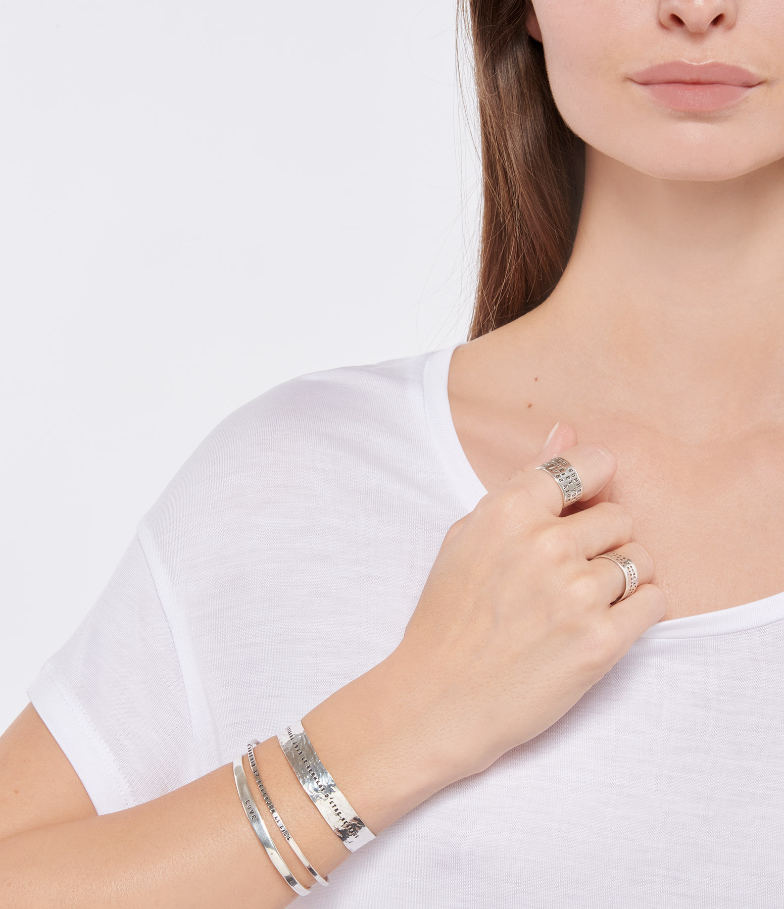 Wide Silver Ribbon Bracelet