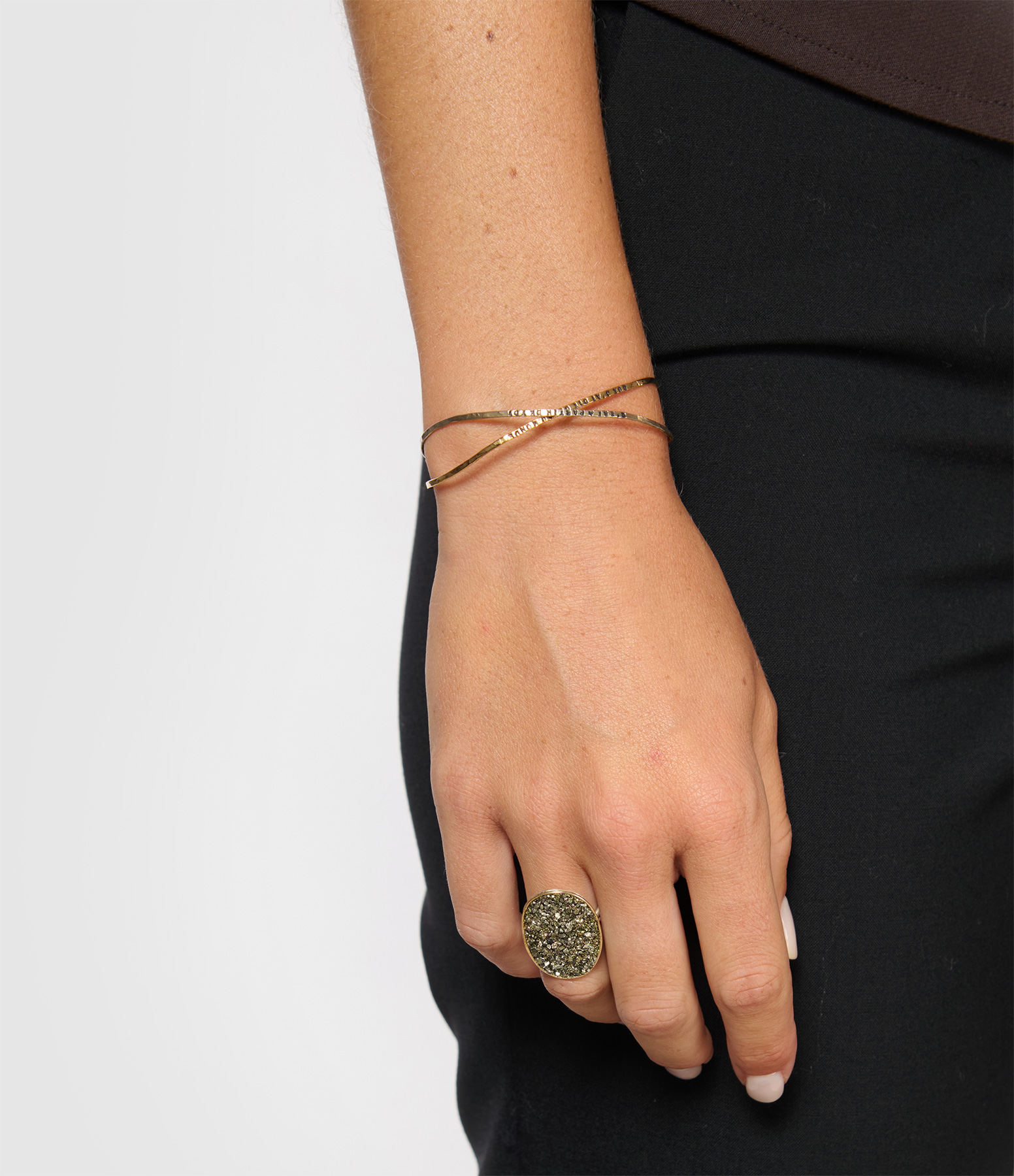 Eluard Crossed Silver and Gold Bracelet