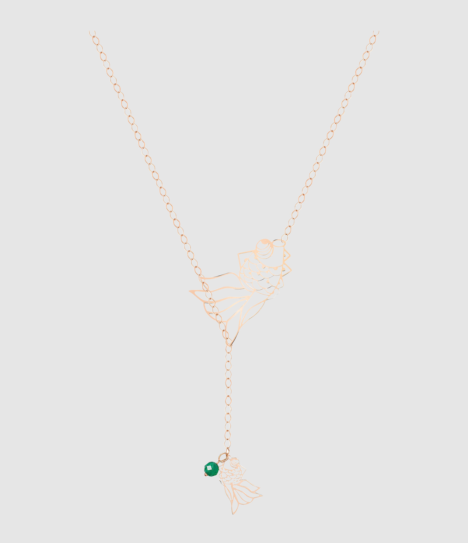 Rose Gold Goldfish Long Necklace