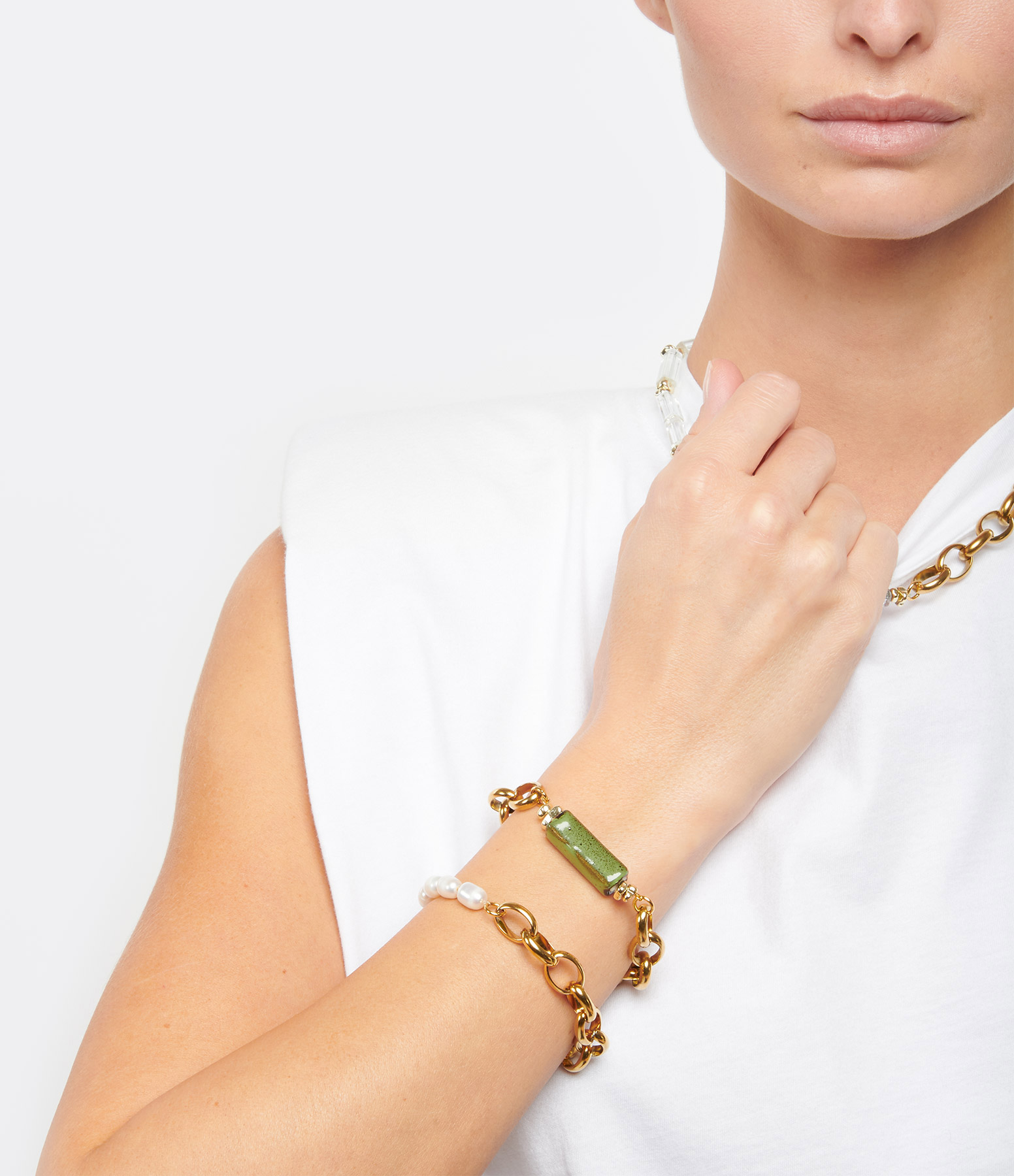 Joa Gold-Plated Silver Pearl Bracelet