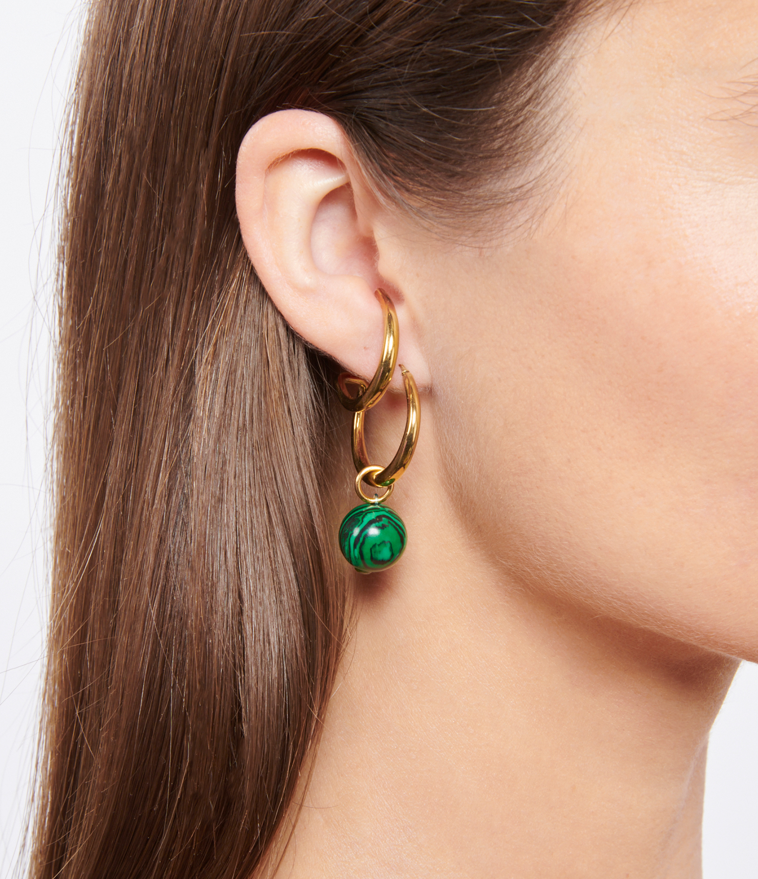 Milo Malachite and Tiger’s Eye Earrings in Gold-Plated Silver